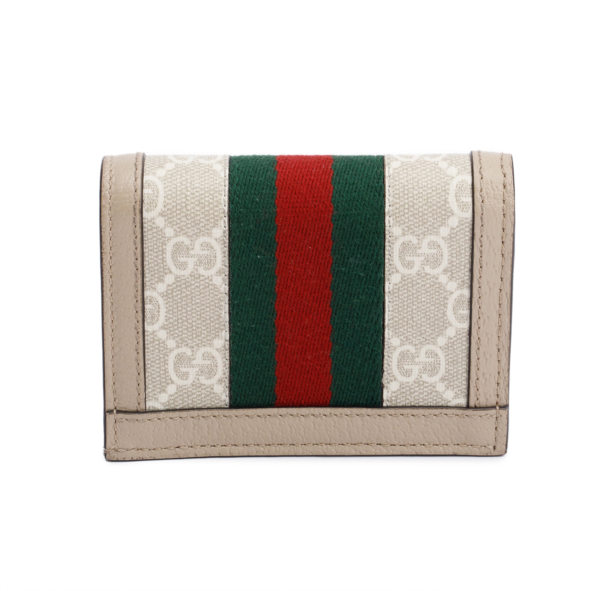 Gucci Beige Ophidia GG Supreme Canvas Card Case Wallet w/ Box