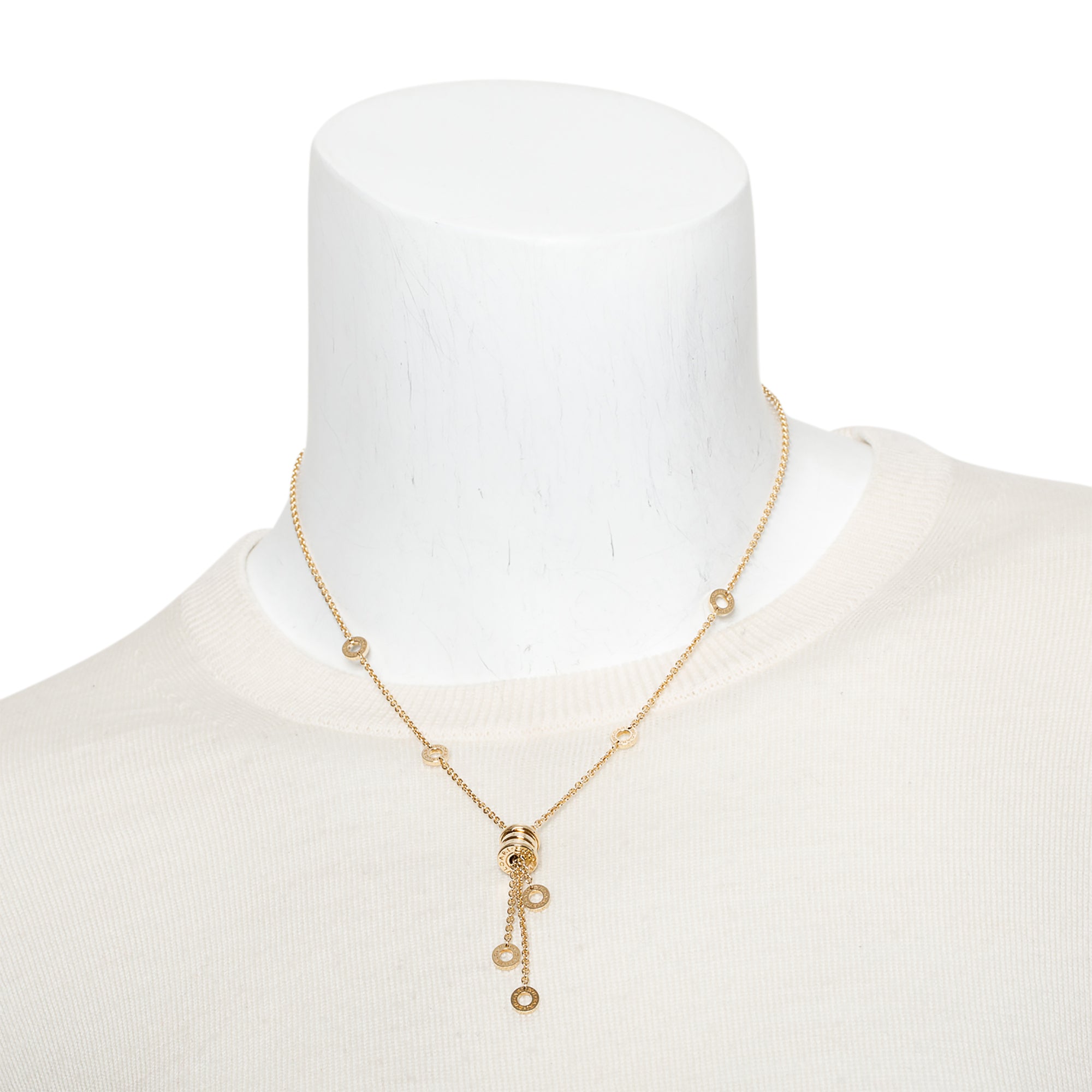 BVLGARI 18k Yellow Gold B.Zero1 Tassel Pendant Necklace
