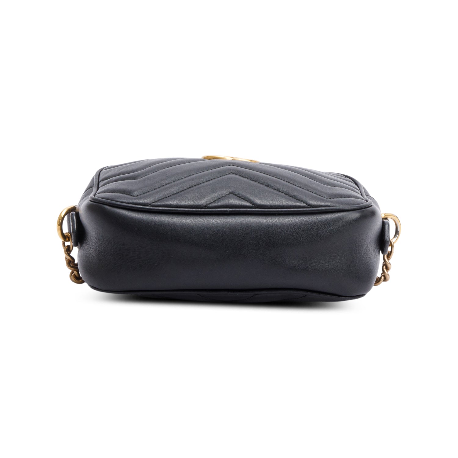 Gucci Black GG Marmont Matelasse Mini Camera Bag