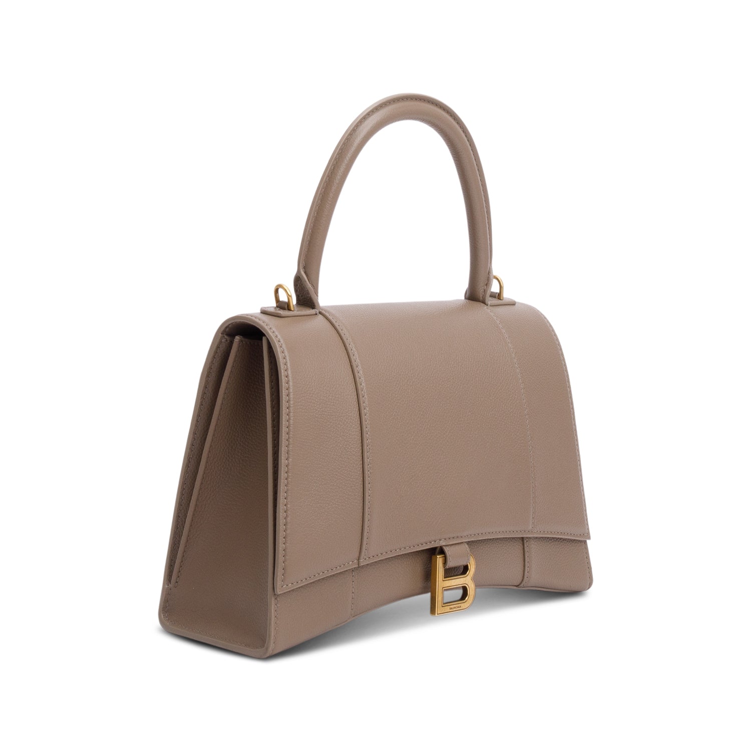 Balenciaga Beige Grained Leather Medium Hourglass Top Handle Bag w/ Strap