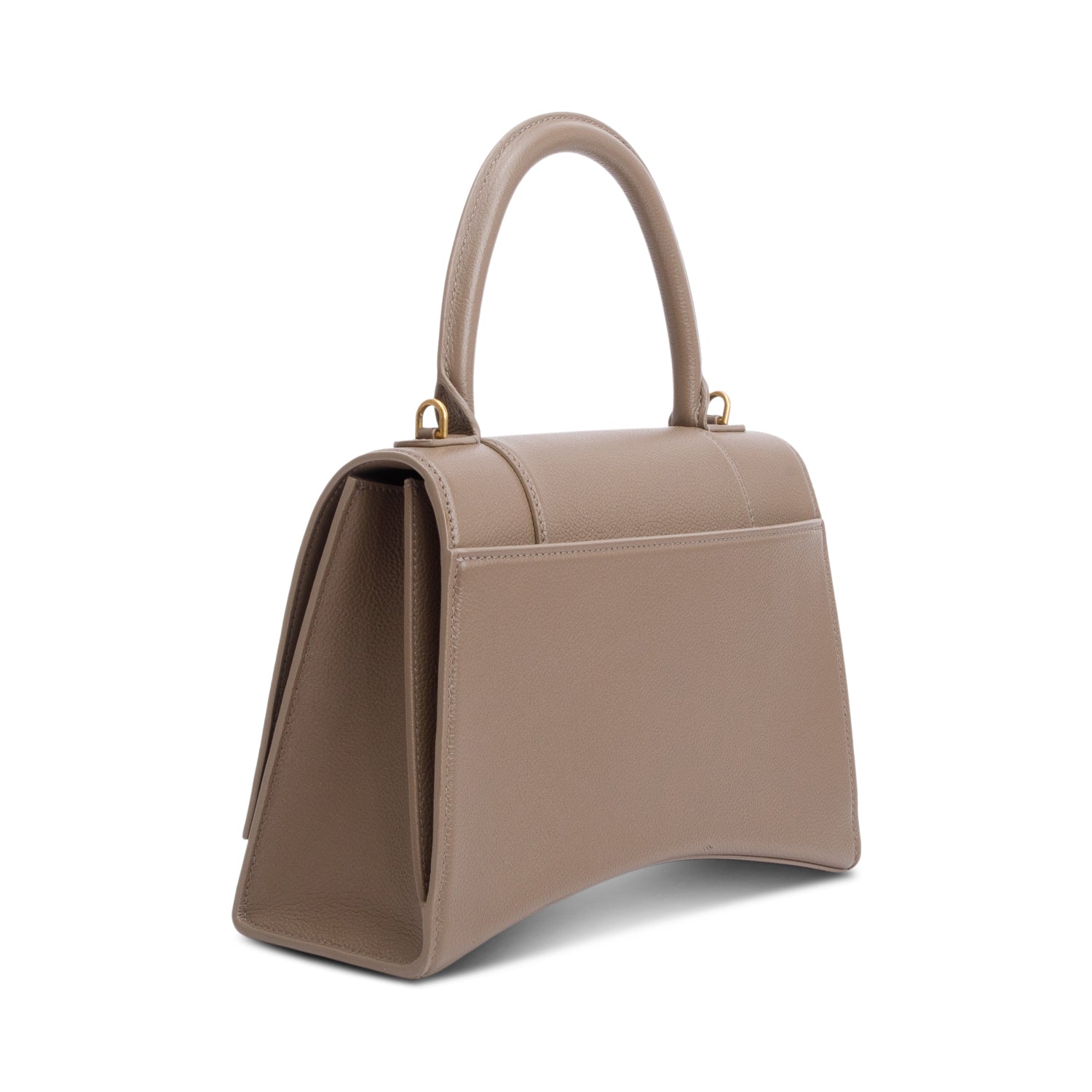 Balenciaga Beige Grained Leather Medium Hourglass Top Handle Bag w/ Strap