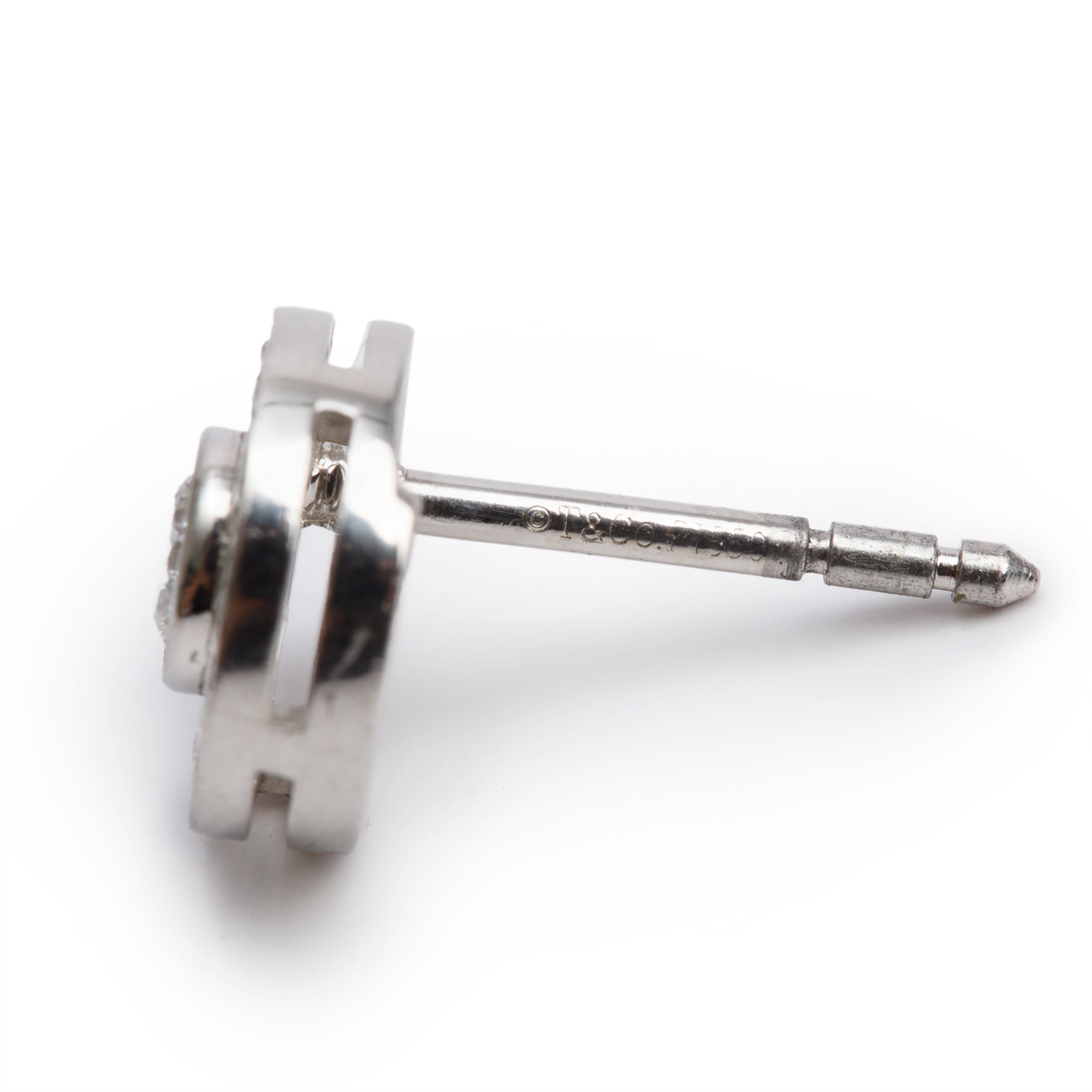 Tiffany & Co. Platinum Diamond Circlet Stud Earrings w/ Box