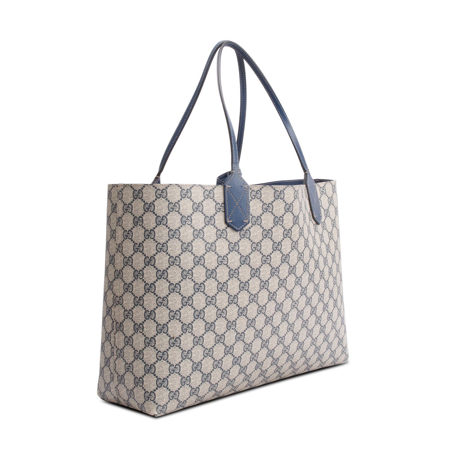 Gucci Blue GG Supreme Reversible Medium Tote w/ Box