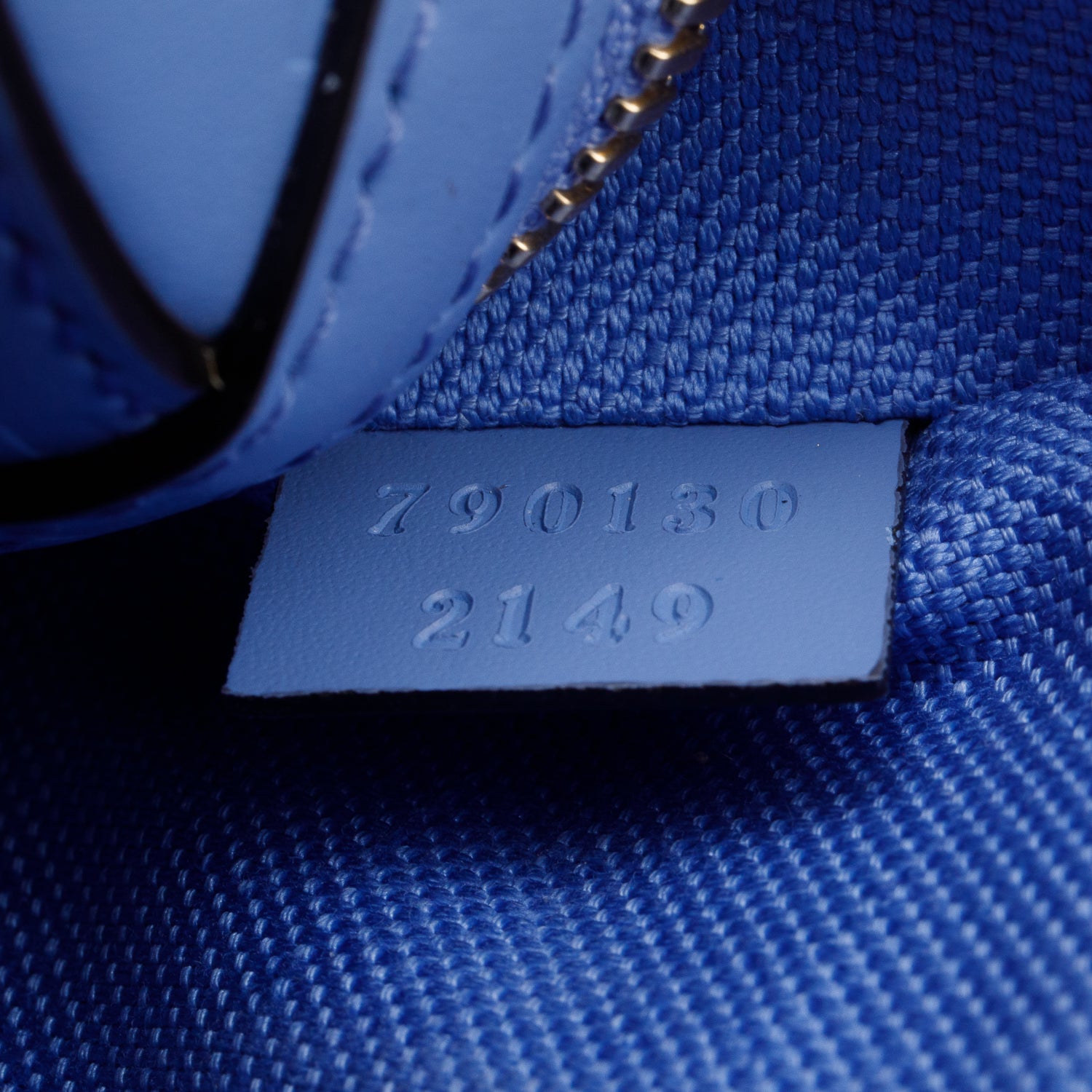 Gucci Blue Embossed GG Calfskin Leather Mini Boston Top Handle Bag w/ Strap & Box