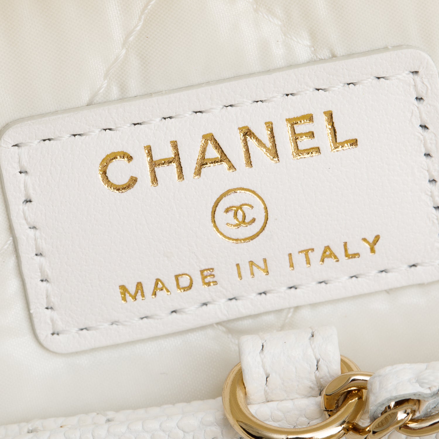 Chanel White Quilted Caviar Leather Large Vanity Top Handle