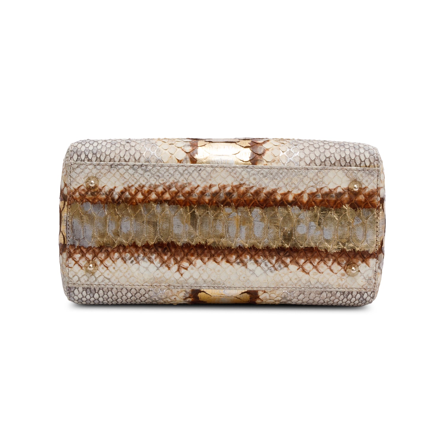 Christian Dior Gold Royal Python Medium Lady Dior Bag w/ Strap & Authenticity Card