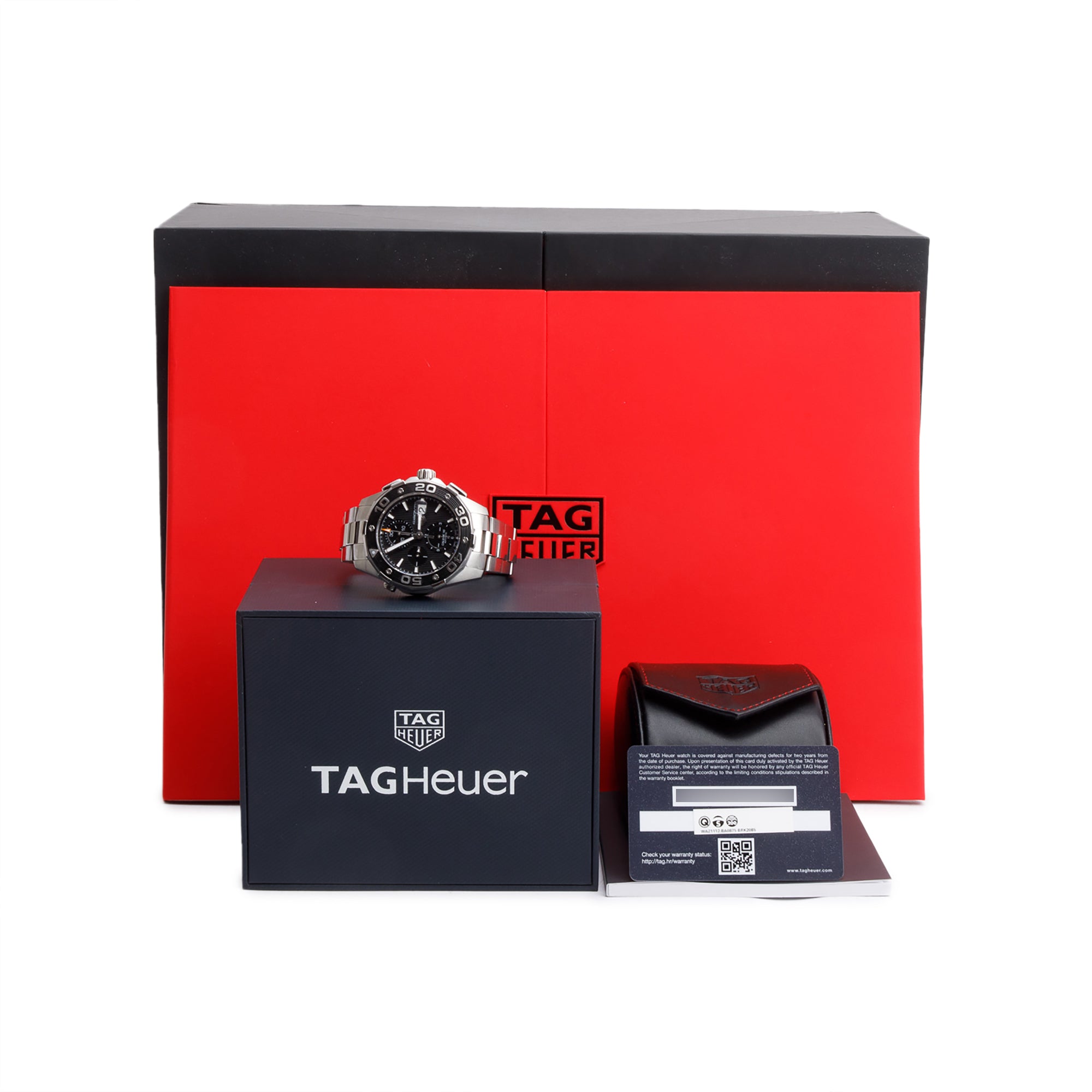 Tag Heuer Stainless Steel Aquaracer 46 MM Chronograph Automatic Watch Black Dial CAJ2110 w/ Box & Papers