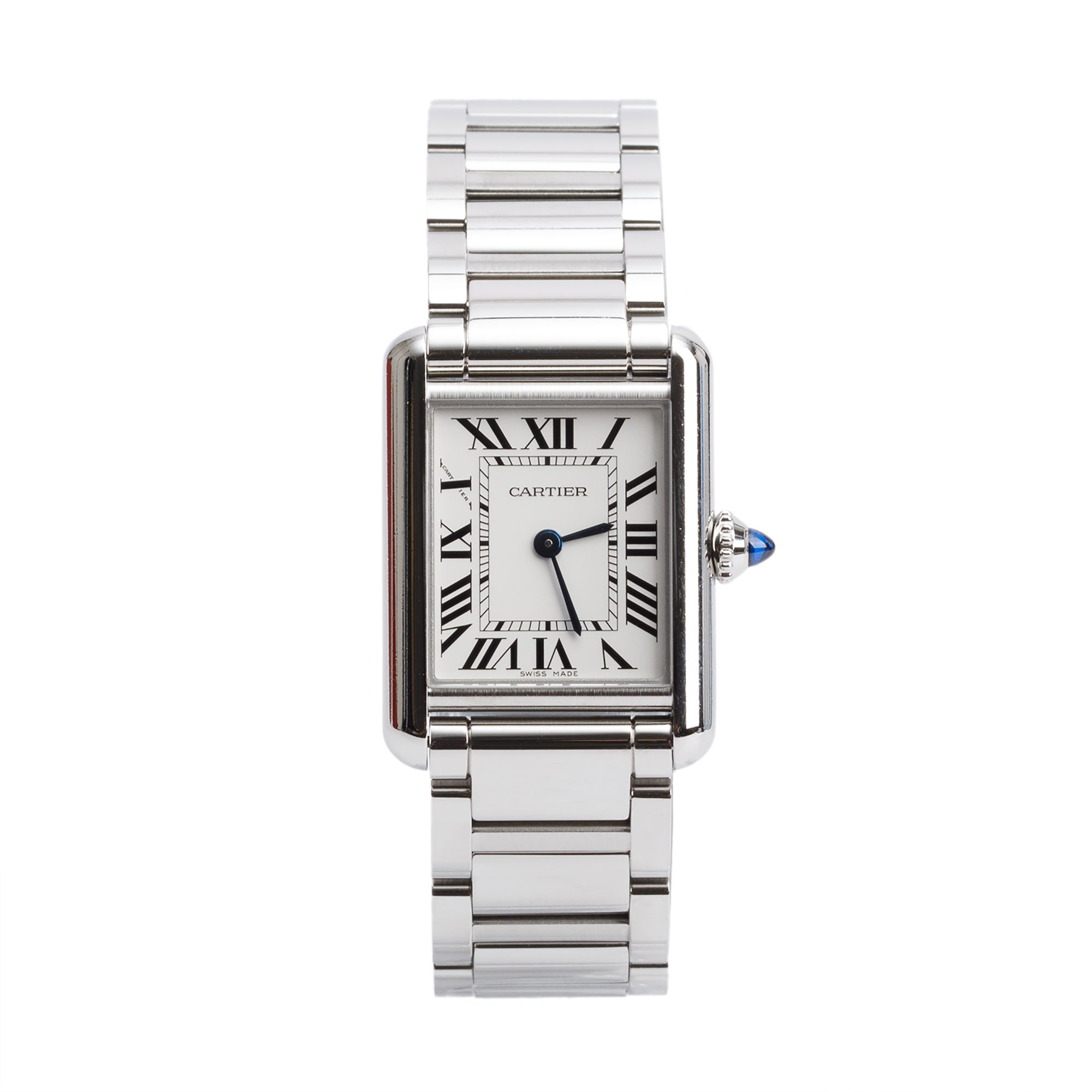 Cartier 2023 Stainless Steel Tank Must de Cartier Quartz Watch, Small Model 4322 w/ Box & Papers