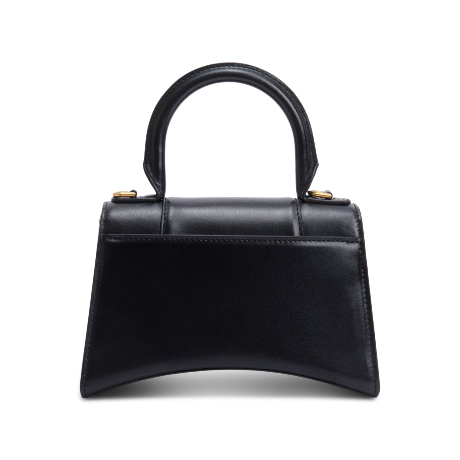 Balenciaga Black Leather XS Hourglass Top Handle Bag w/ Strap