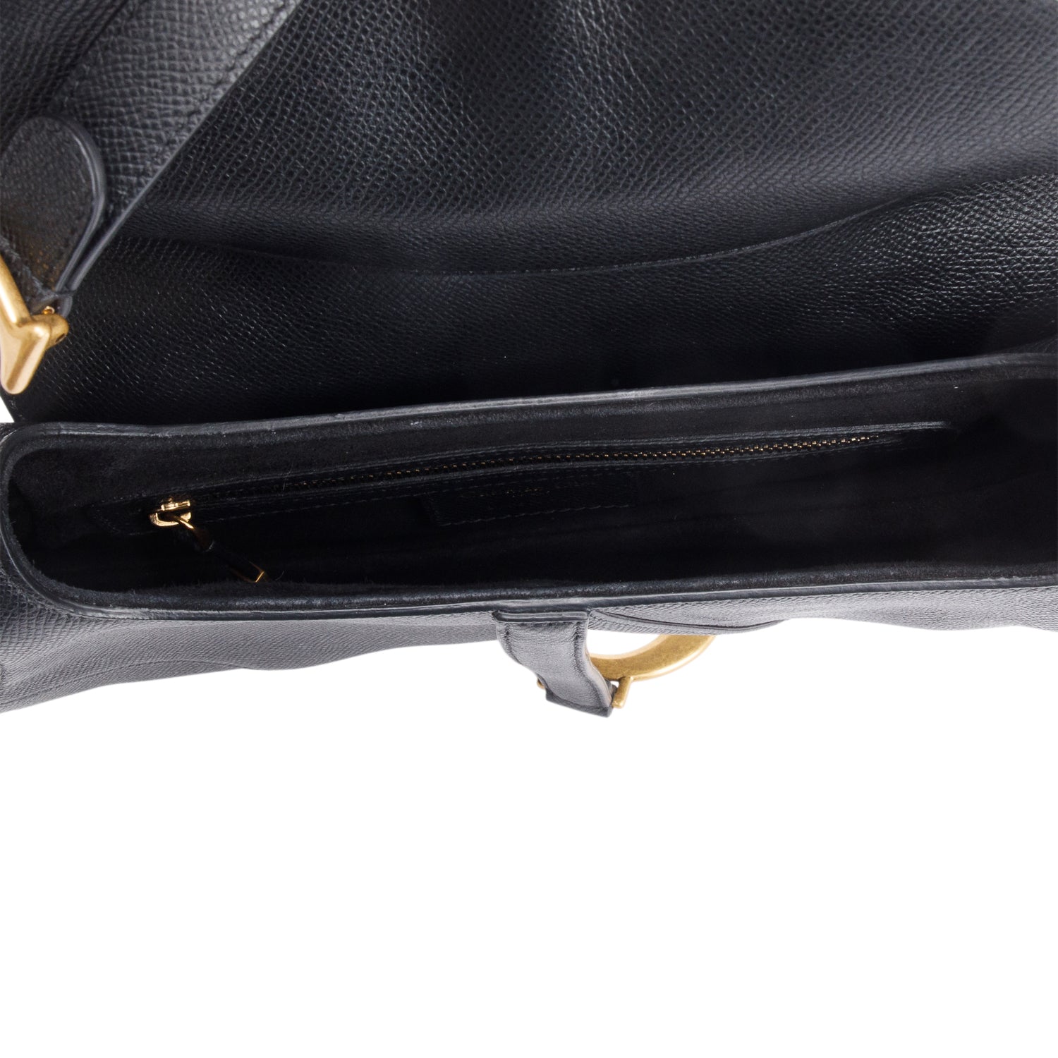 Christian Dior 2020 Black Grained Calfskin Leather Saddle Bag w/ Authenticity Card