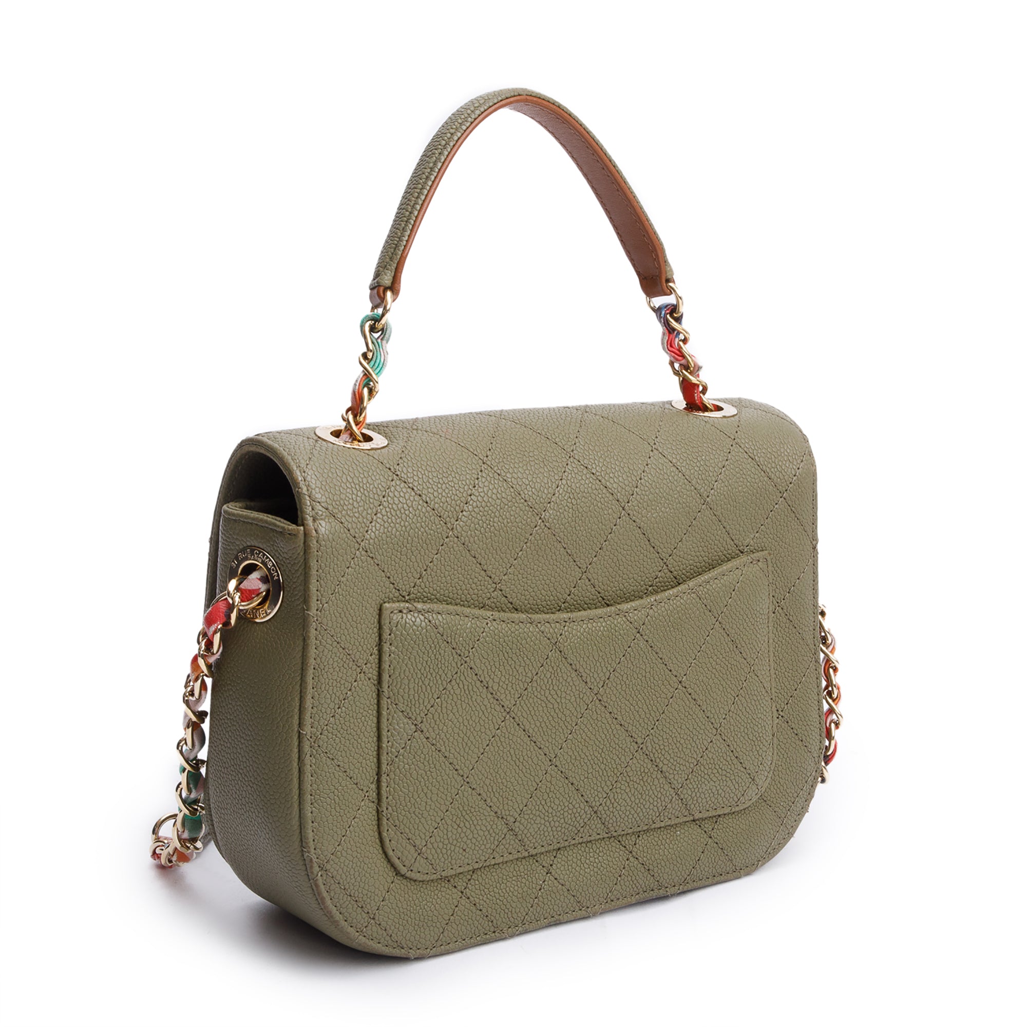 Chanel Green Caviar Paris-Cuba Thread Around Flap Bag w/ Authenticity Card