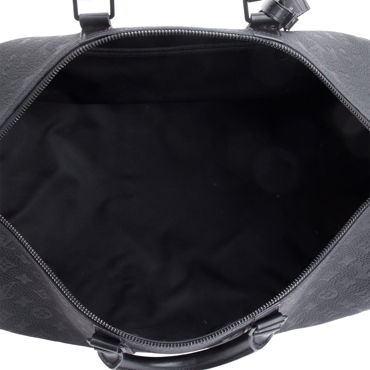 Louis Vuitton Black Monogram Taurillon Embossed Leather Keepall Bandouliere 50 w/ Strap