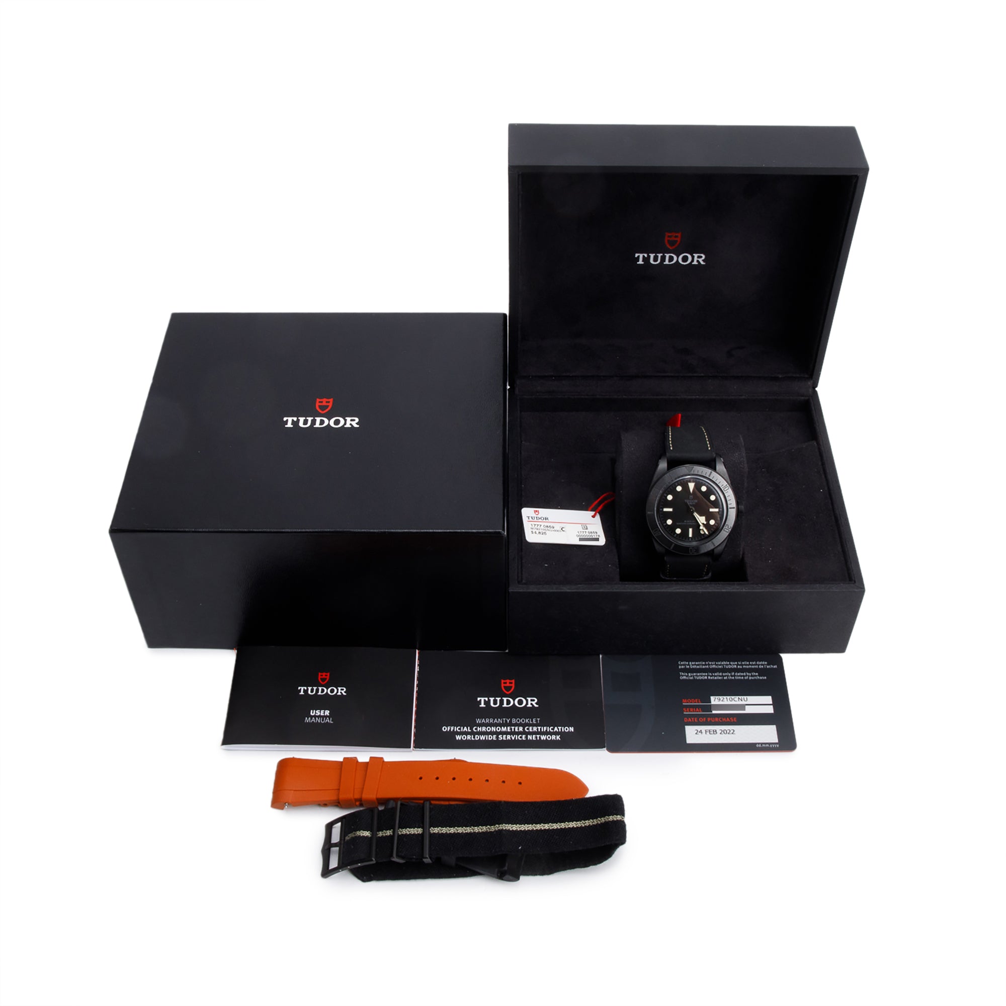 Tudor Black Ceramic Black Bay 41 MM Automatic Watch 79210CNU w/ Box, Papers & Extra Strap