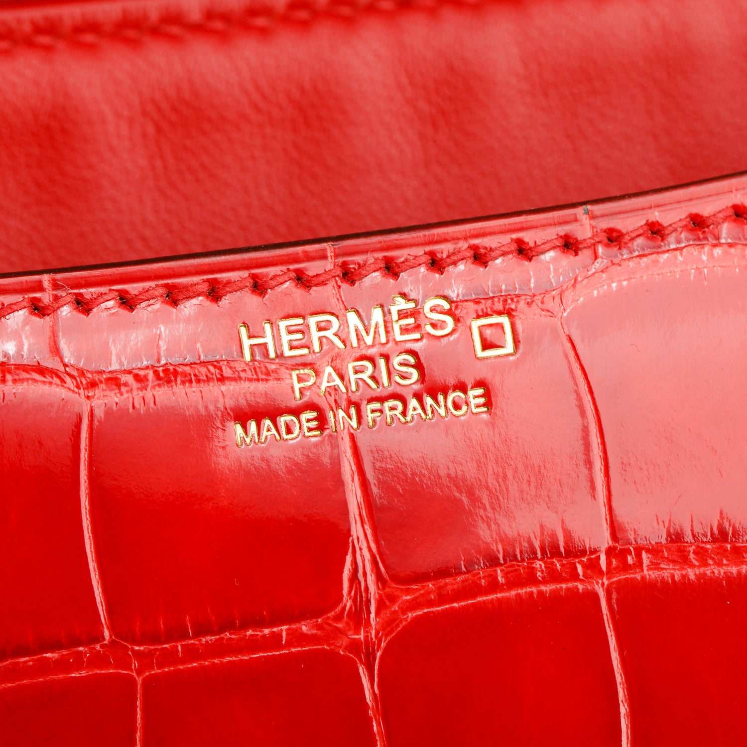 Hermes Braise Shiny Alligator Constance 24