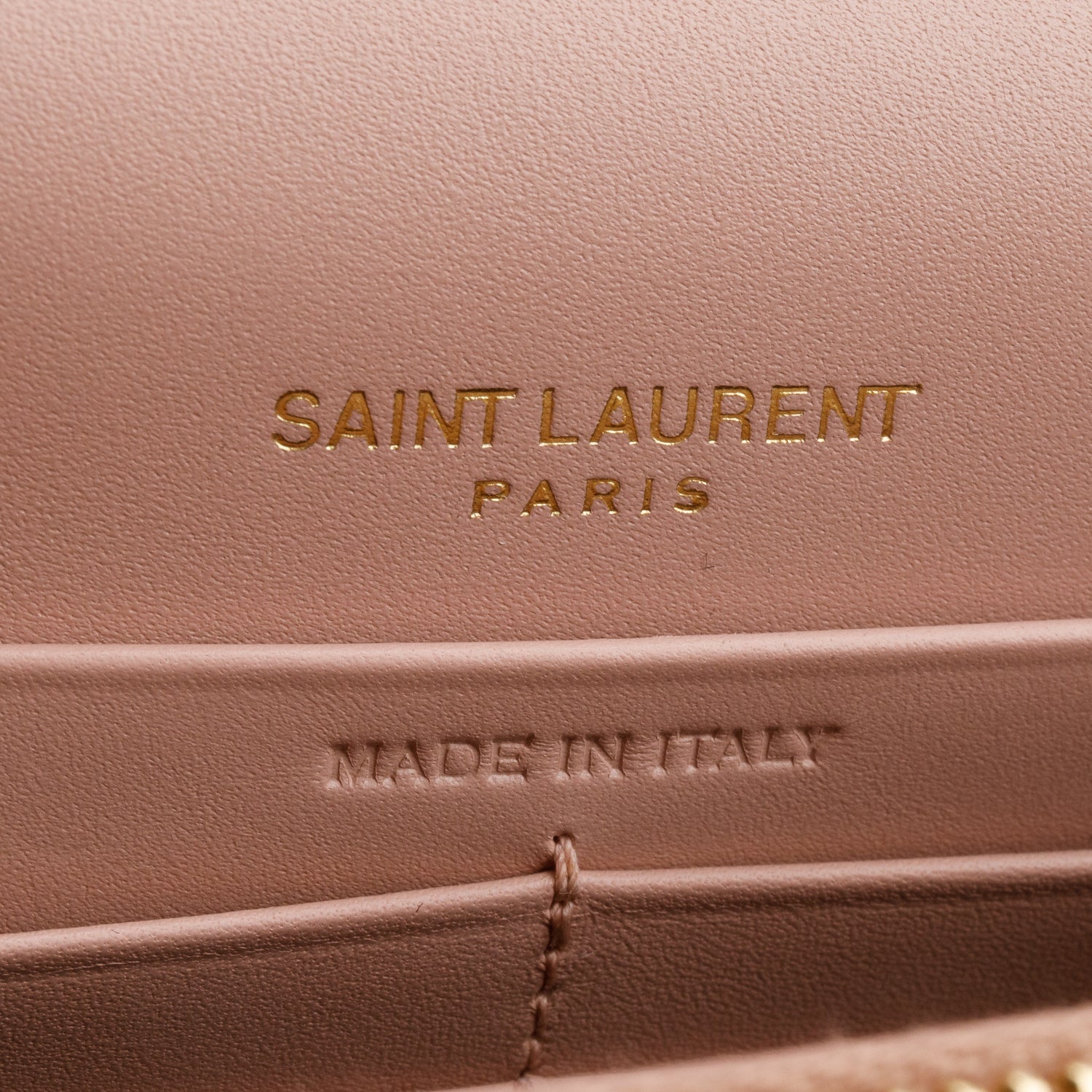 Saint Laurent Pink Calfskin Leather Kate Tassel Wallet on Chain Without Strap