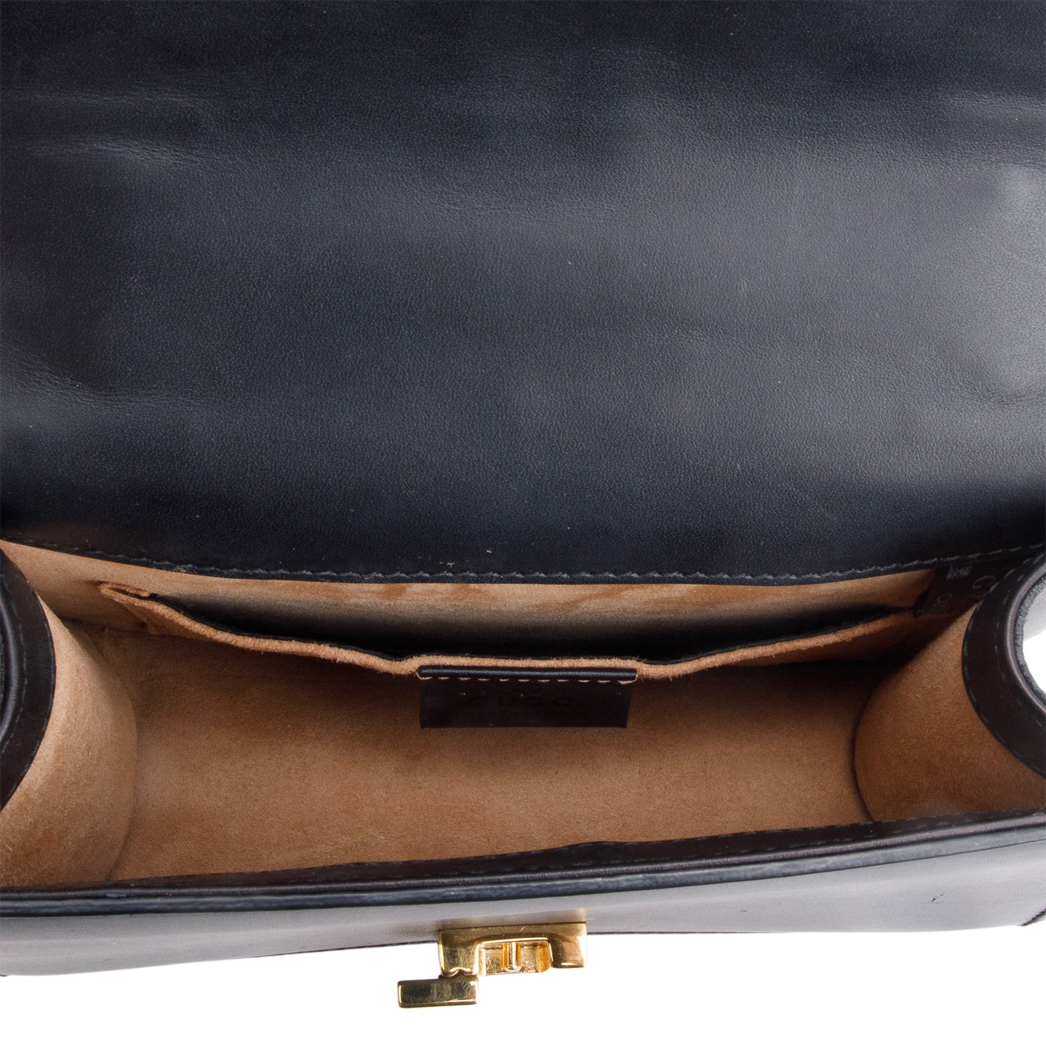 Gucci Black Calfskin Leather Web Mini Sylvie Chain Shoulder Bag