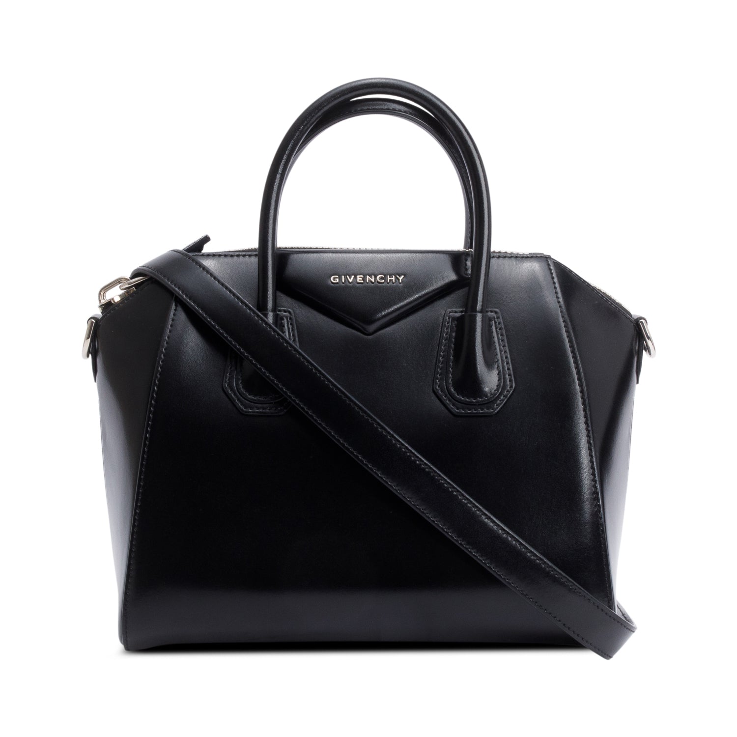 Givenchy Black Smooth Leather Small Antigona Satchel