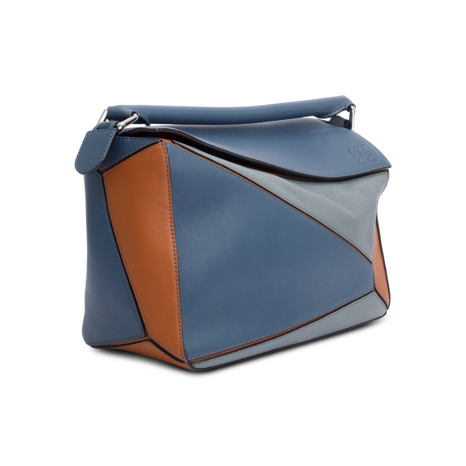 Loewe Tricolor Calfskin Leather Medium Puzzle Bag w/ Strap