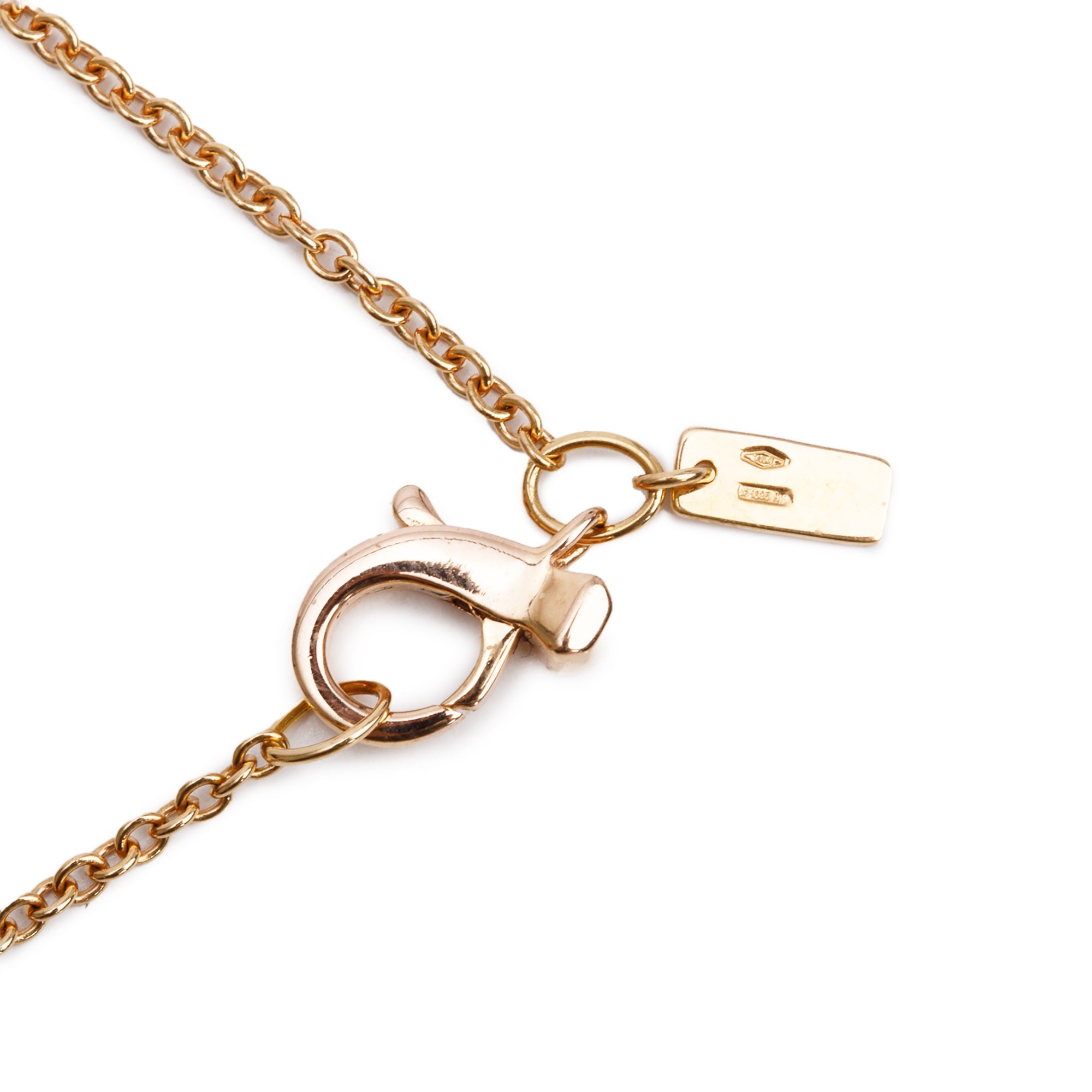 Gucci 18k Rose Gold Pink Quartz Chiodo Nail Multi Ring Pendant Necklace w/ Box