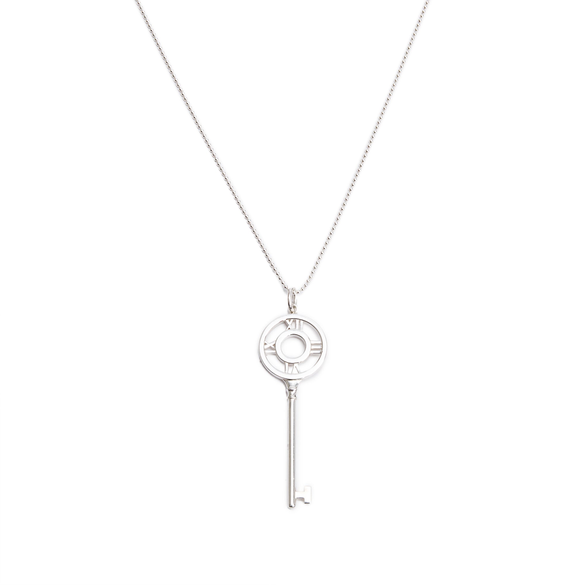 Tiffany & Co. Sterling Silver Atlas Key Pendant Necklace