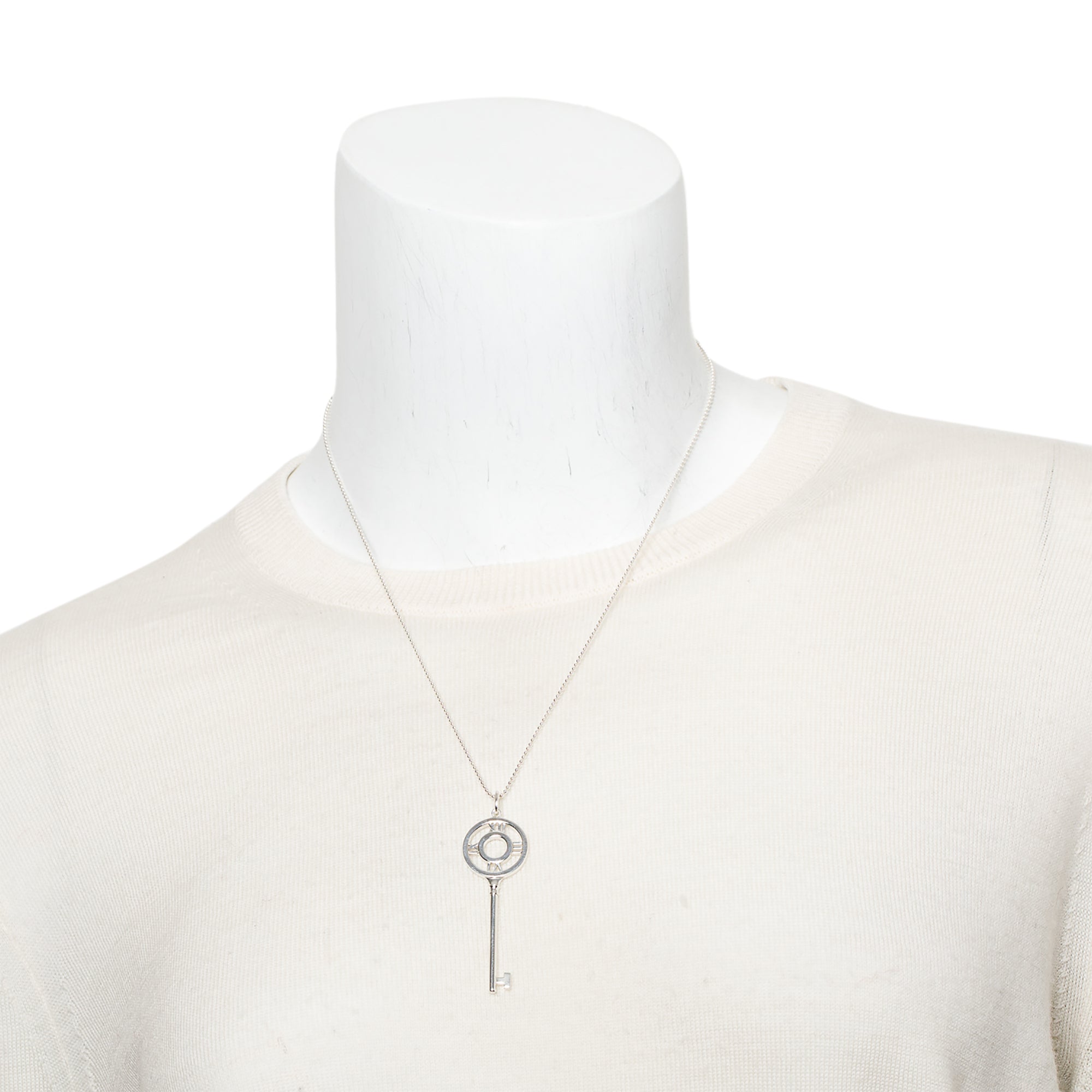 Tiffany & Co. Sterling Silver Atlas Key Pendant Necklace