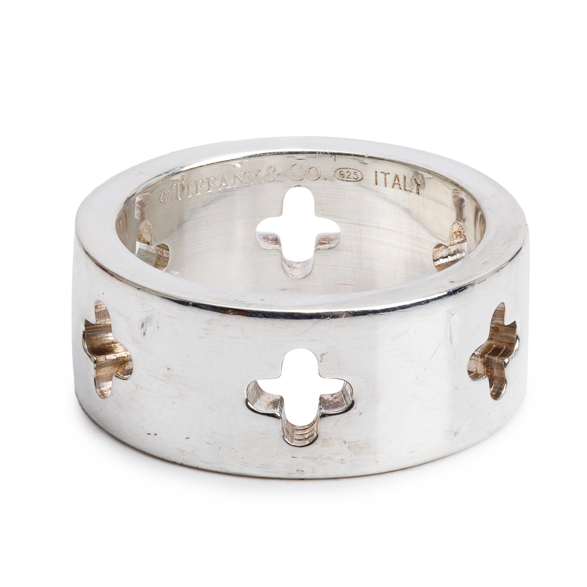 Tiffany & Co. Sterling Silver Cut Out Cross Ring, Size 5