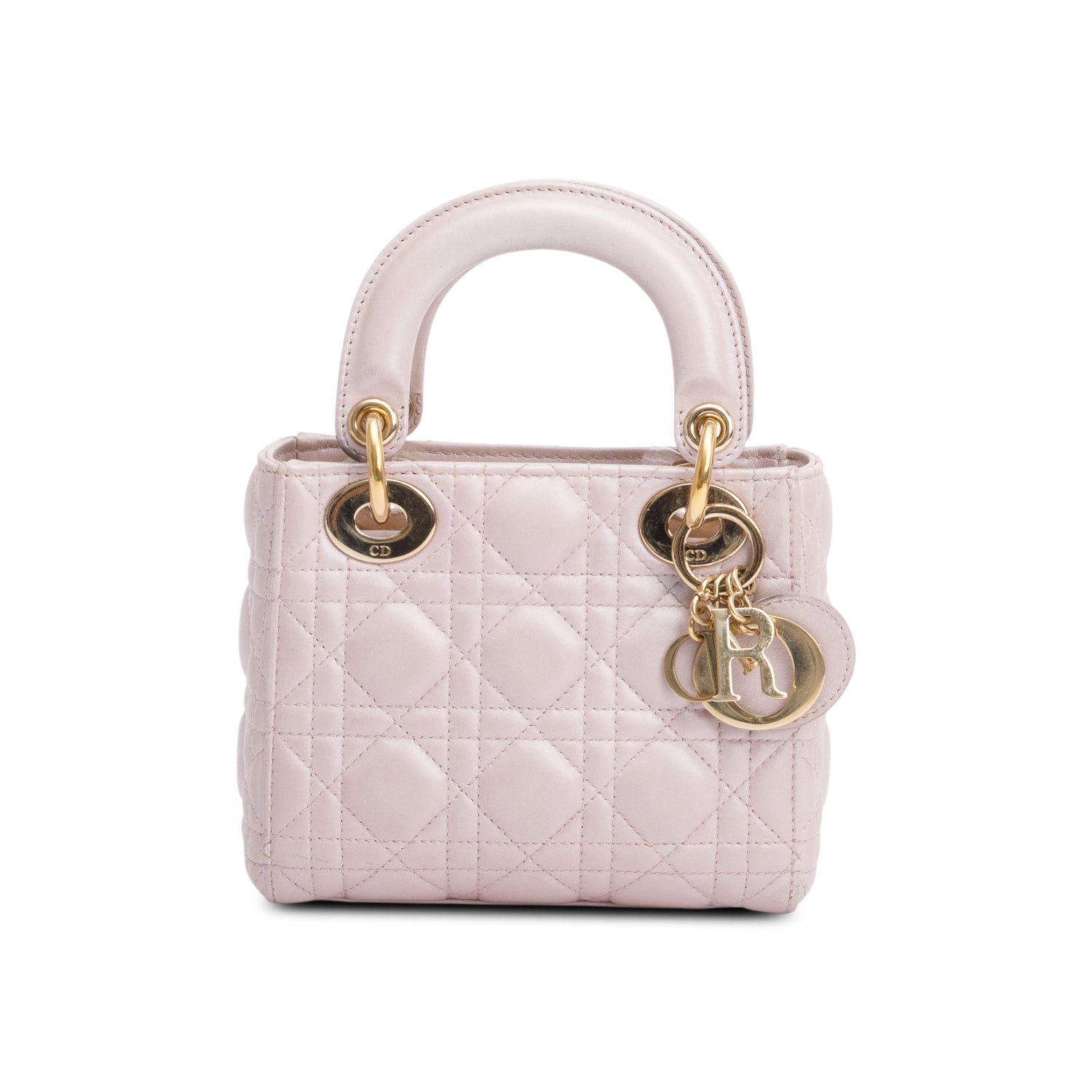 Christian Dior 2020 Pink Cannage Leather Mini Lady Dior Bag w/ Strap