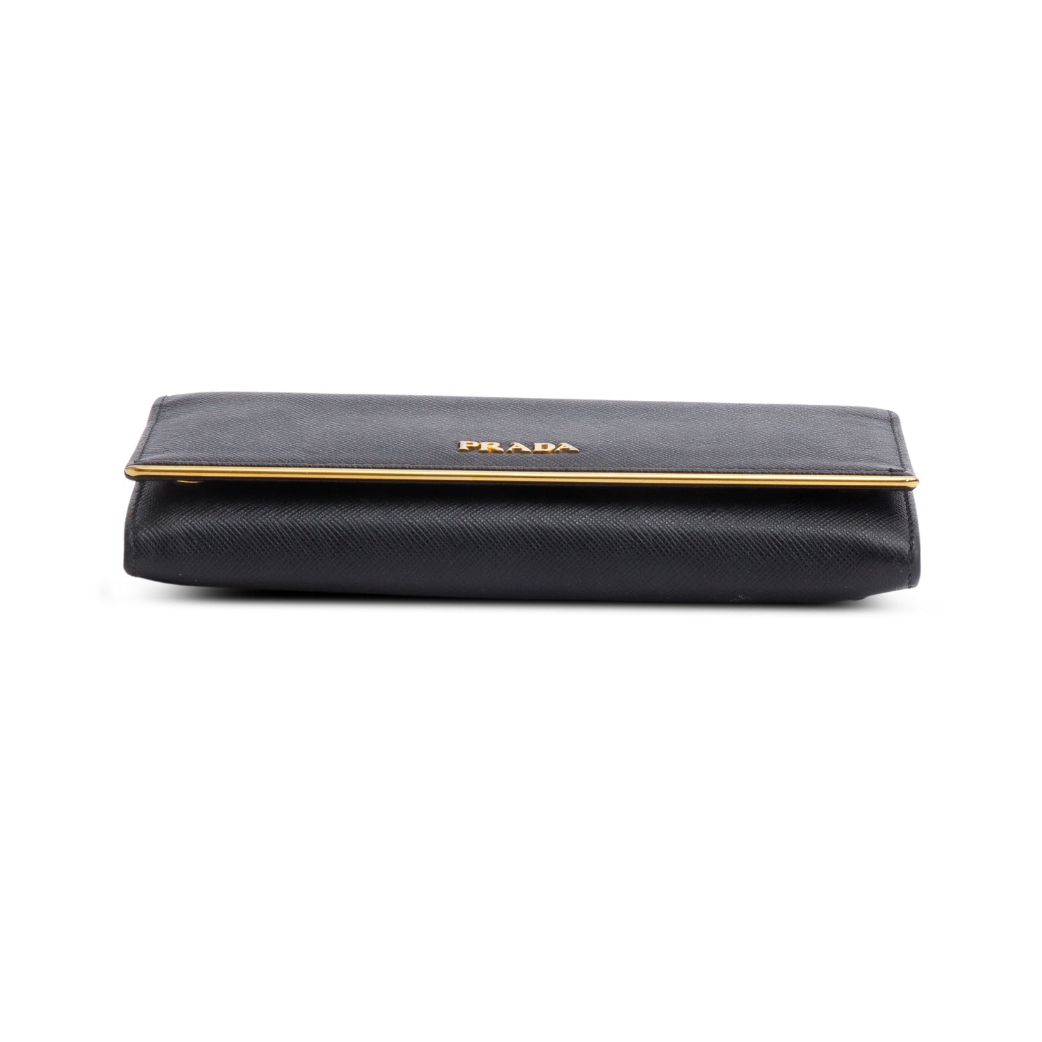 Prada Black Saffiano Metal Continental Wallet w/ Box & Authenticity Card