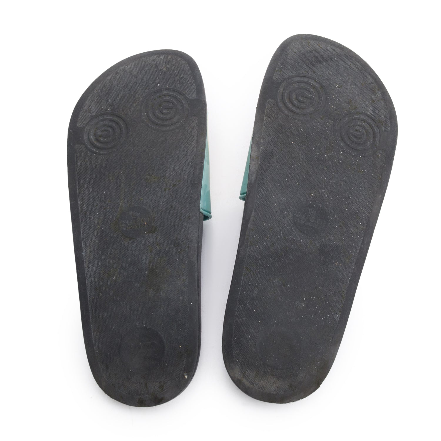 Gucci Black Multicolor Rubber Pursuit Interlocking G Logo Slides , Size 8 w/ Box