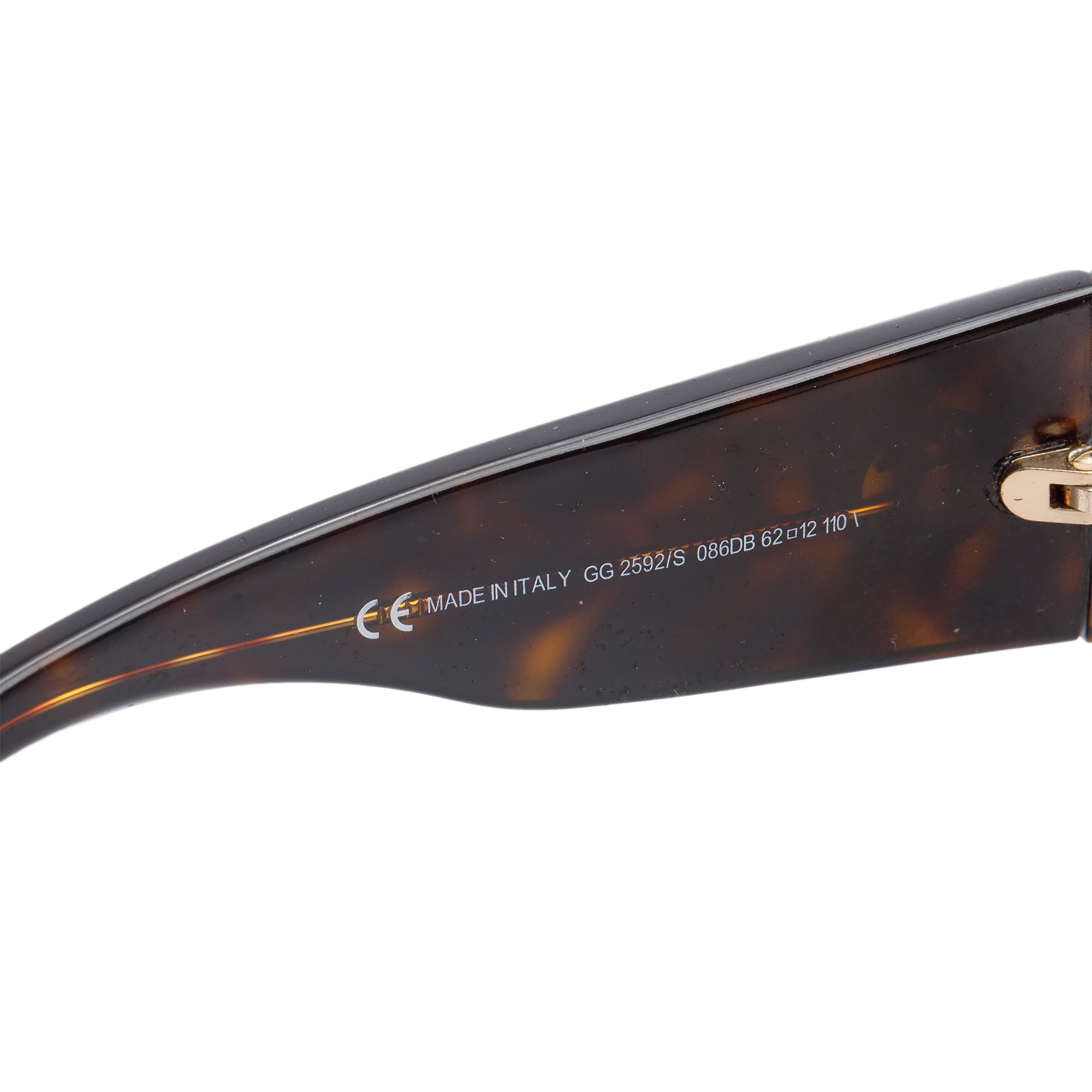 Gucci GG2592/S Havana Acetate Interlocking G Logo Rectangle Sunglasses w/ Case