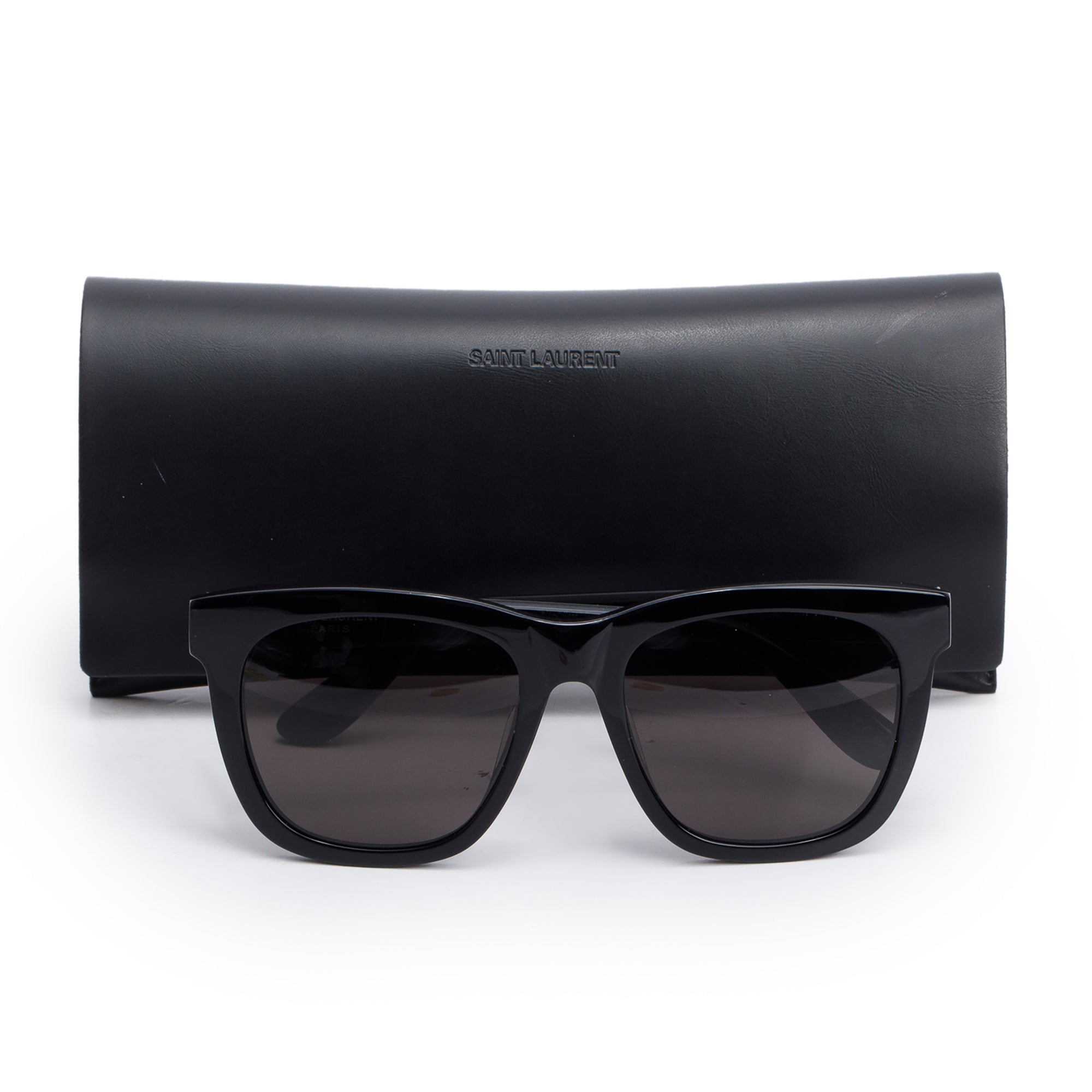 Saint Laurent SL M24/K Black Acetate Oversize Square Sunglasses w/ Case