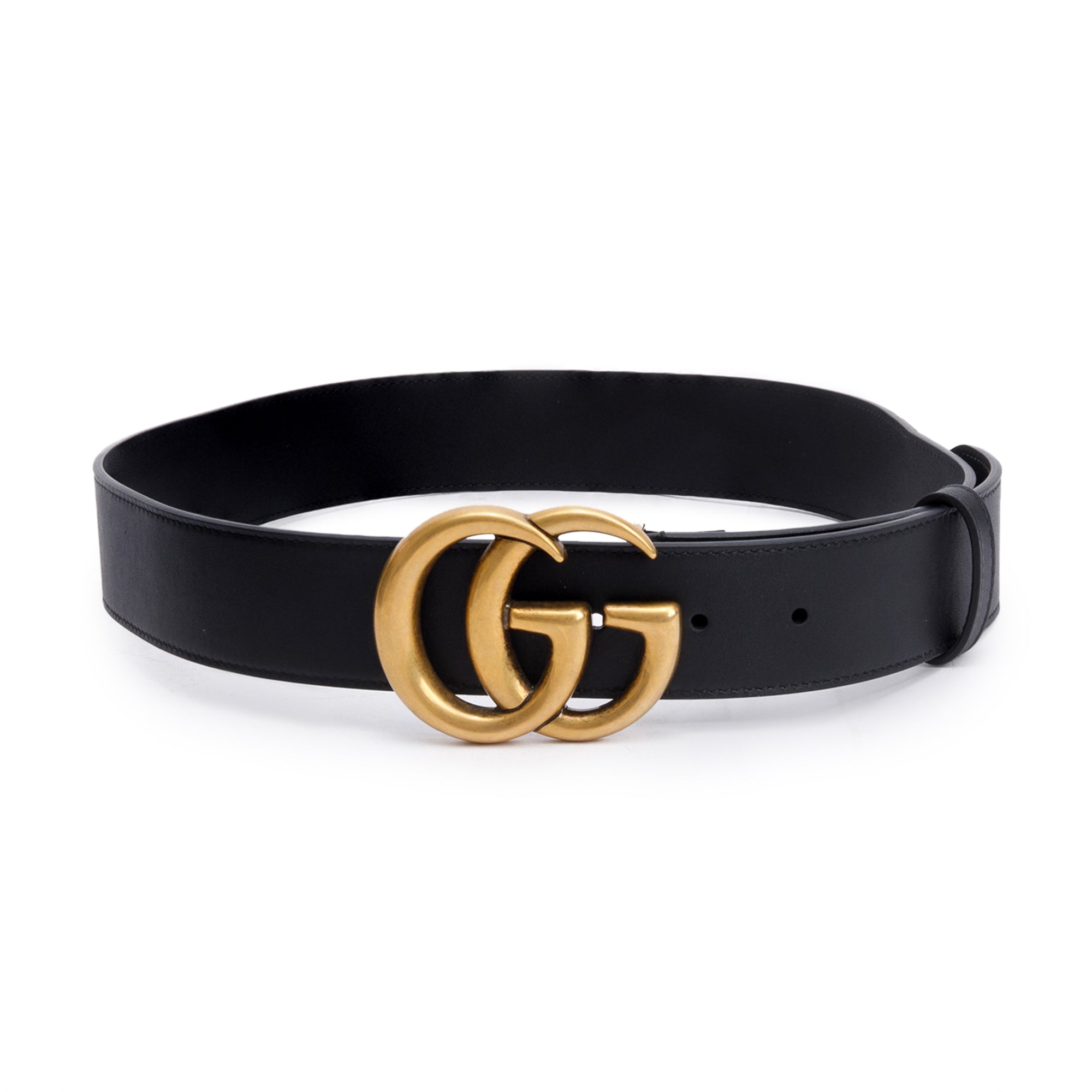 Gucci 2015 Re-Edition Black Wide Leather Belt, 80 32