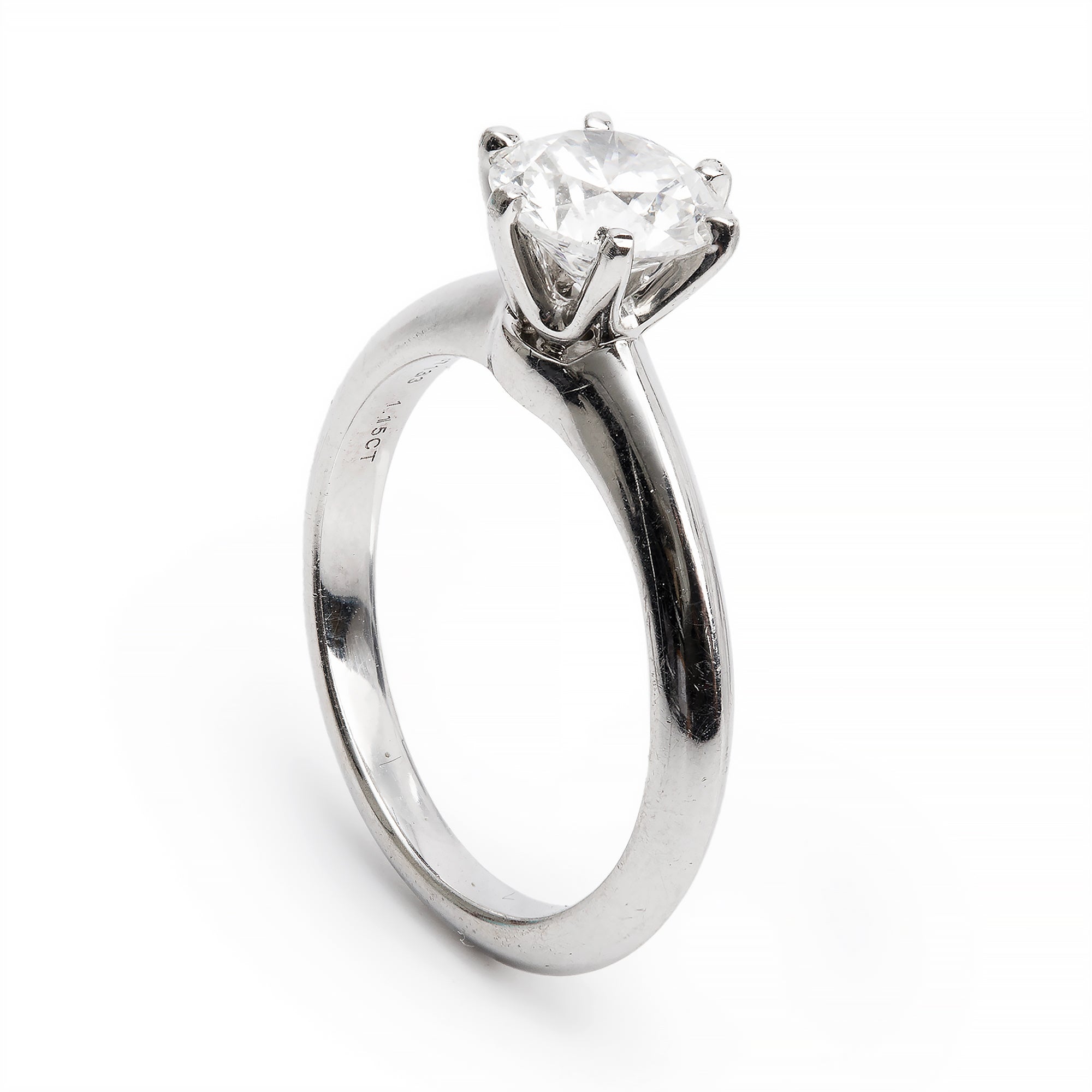Tiffany & Co. Platinum 1.15 ct. Diamond Solitaire Engagement Ring, Size 5.5 w/ Box