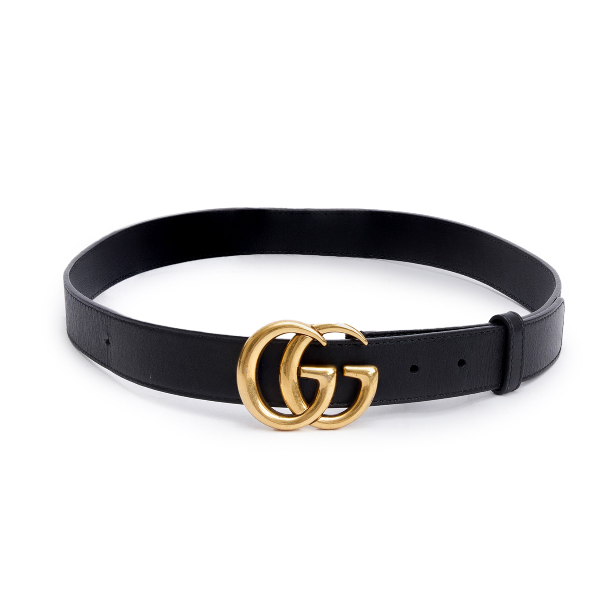 Gucci 2015 Re-Edition Black Wide Leather Belt, 80 32