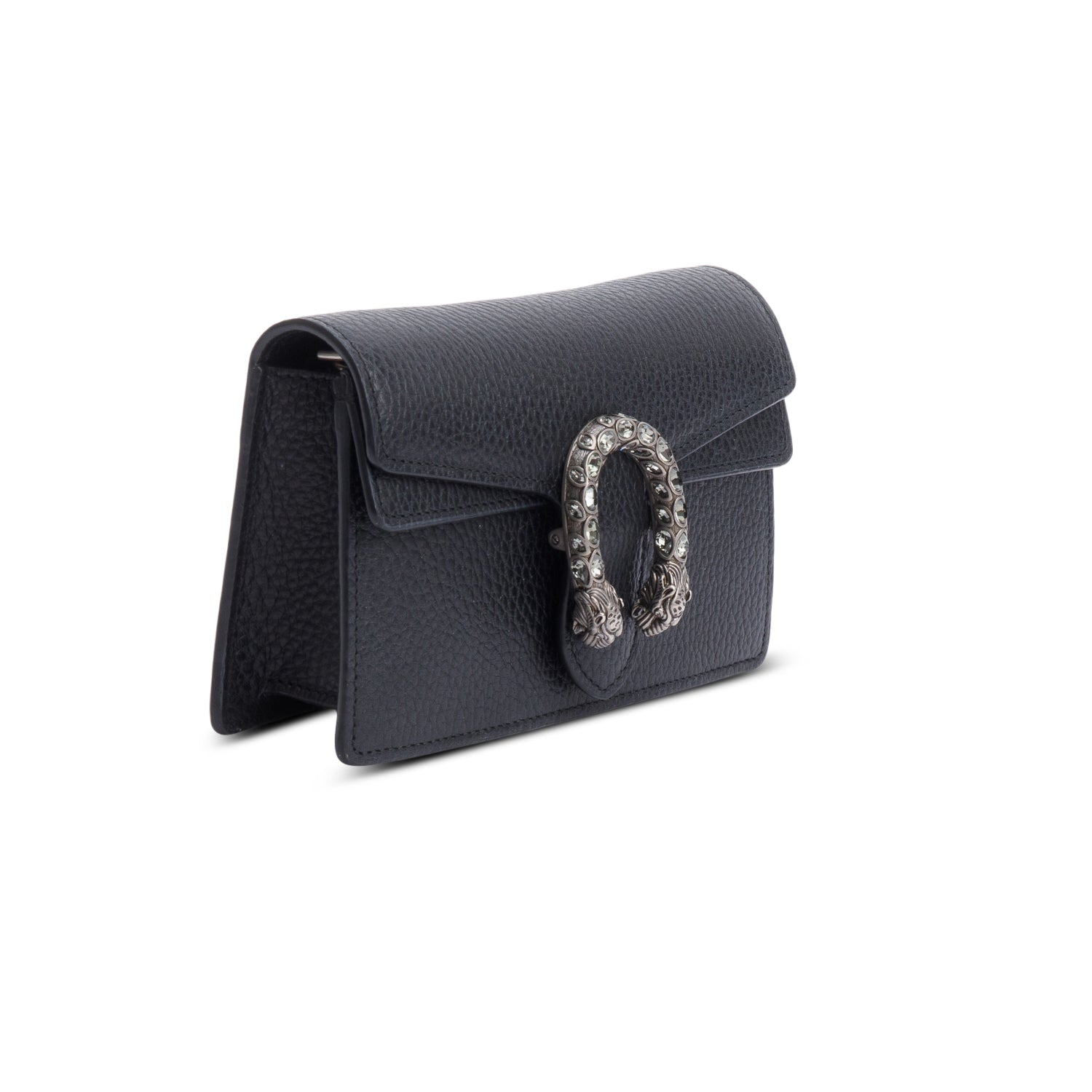 Gucci Dionysus Black Leather Super Mini Bag w/ Box