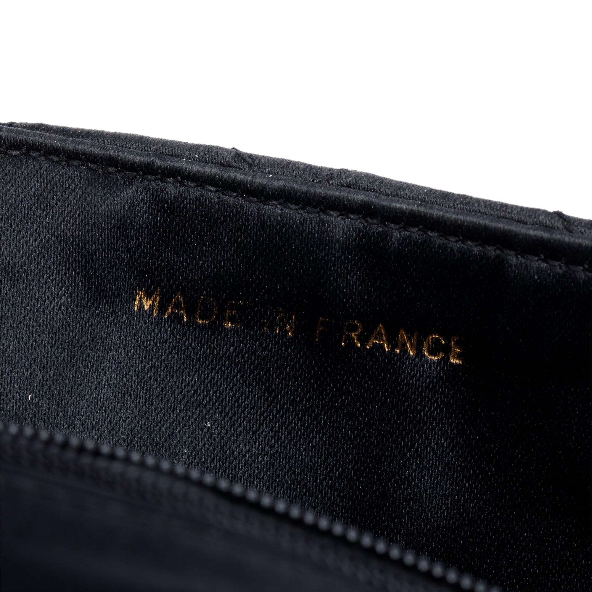 Chanel Vintage Black Quilted Satin Half Moon Flap Bag w/ Box