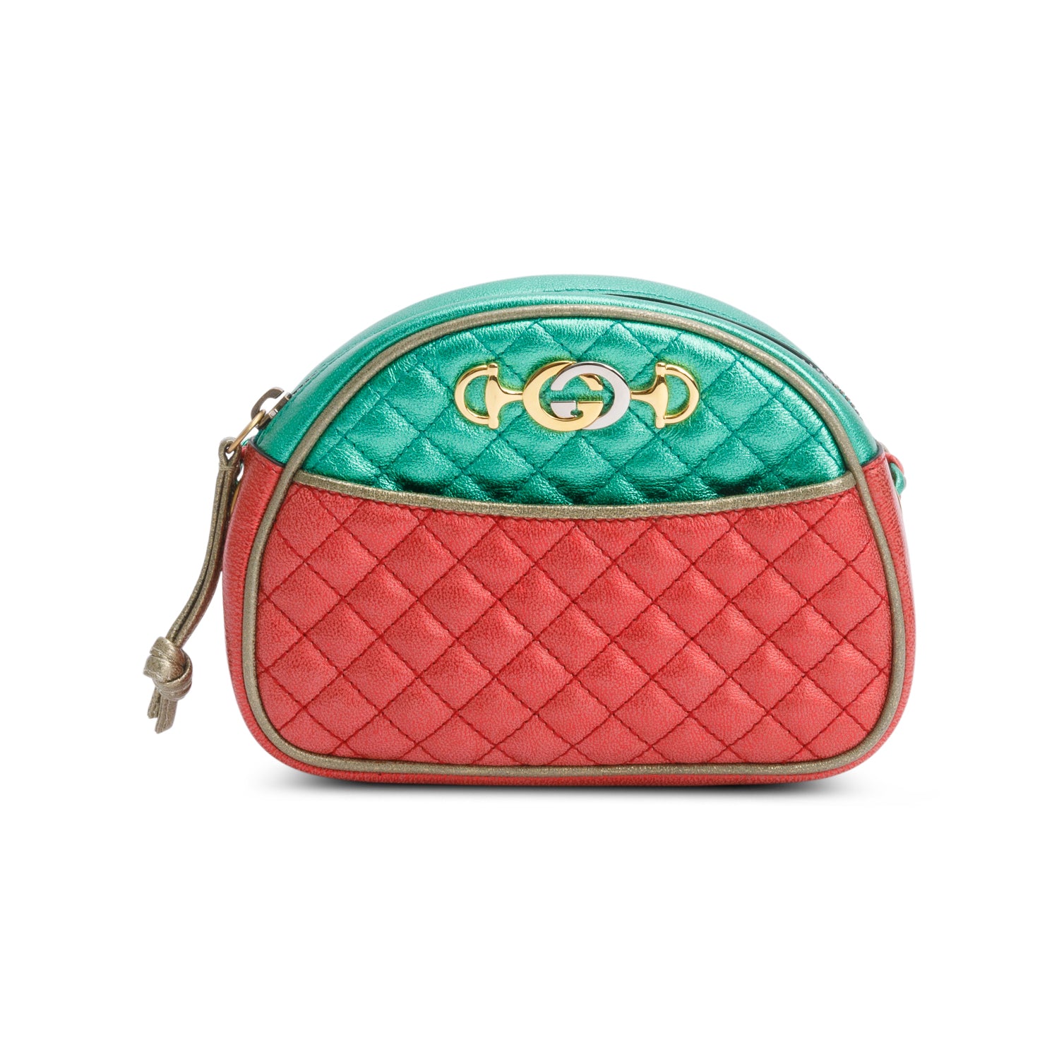 Gucci Tricolor Metallic Trapuntata Quilted Leather Mini Zumi Dome Crossbody Bag