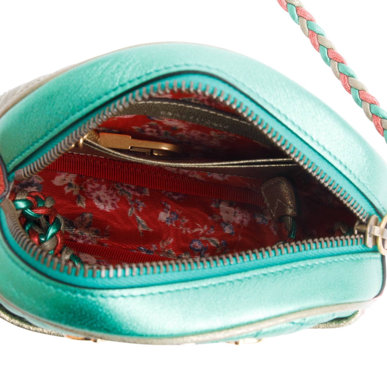 Gucci Tricolor Metallic Trapuntata Quilted Leather Mini Zumi Dome Crossbody Bag