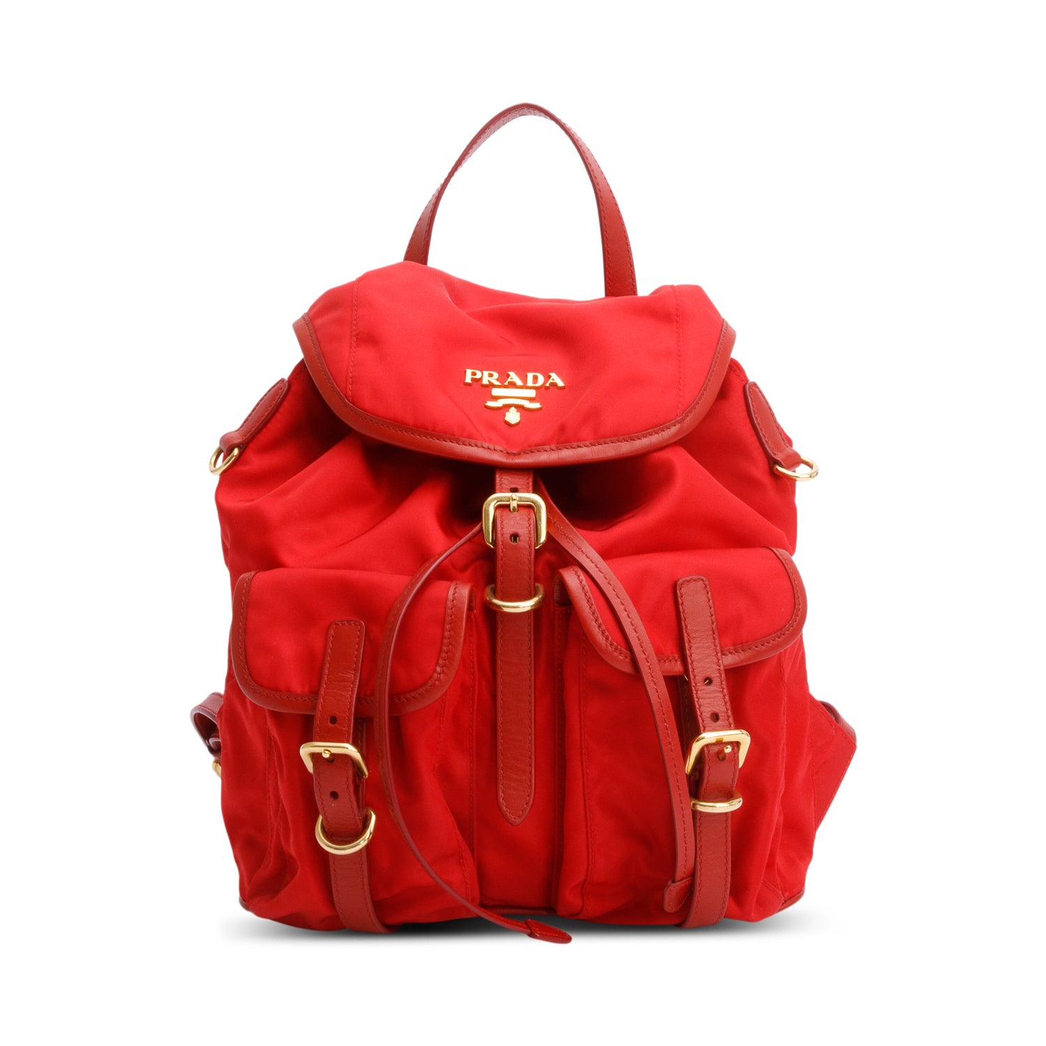 Prada Red Tessuto Nylon Drawstring Backpack
