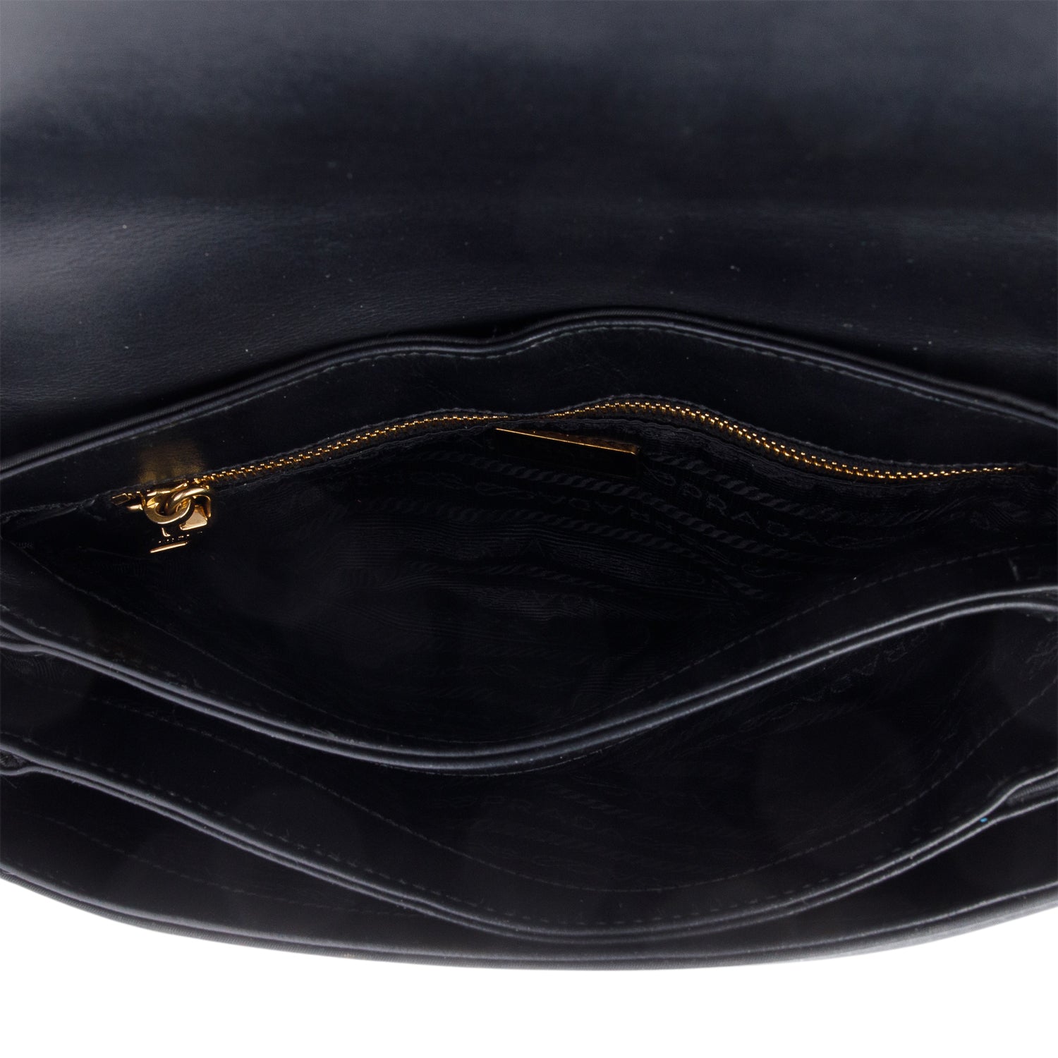 Prada Black Saffiano Lux Tessuto Nylon Flap Chain Crossbody Bag