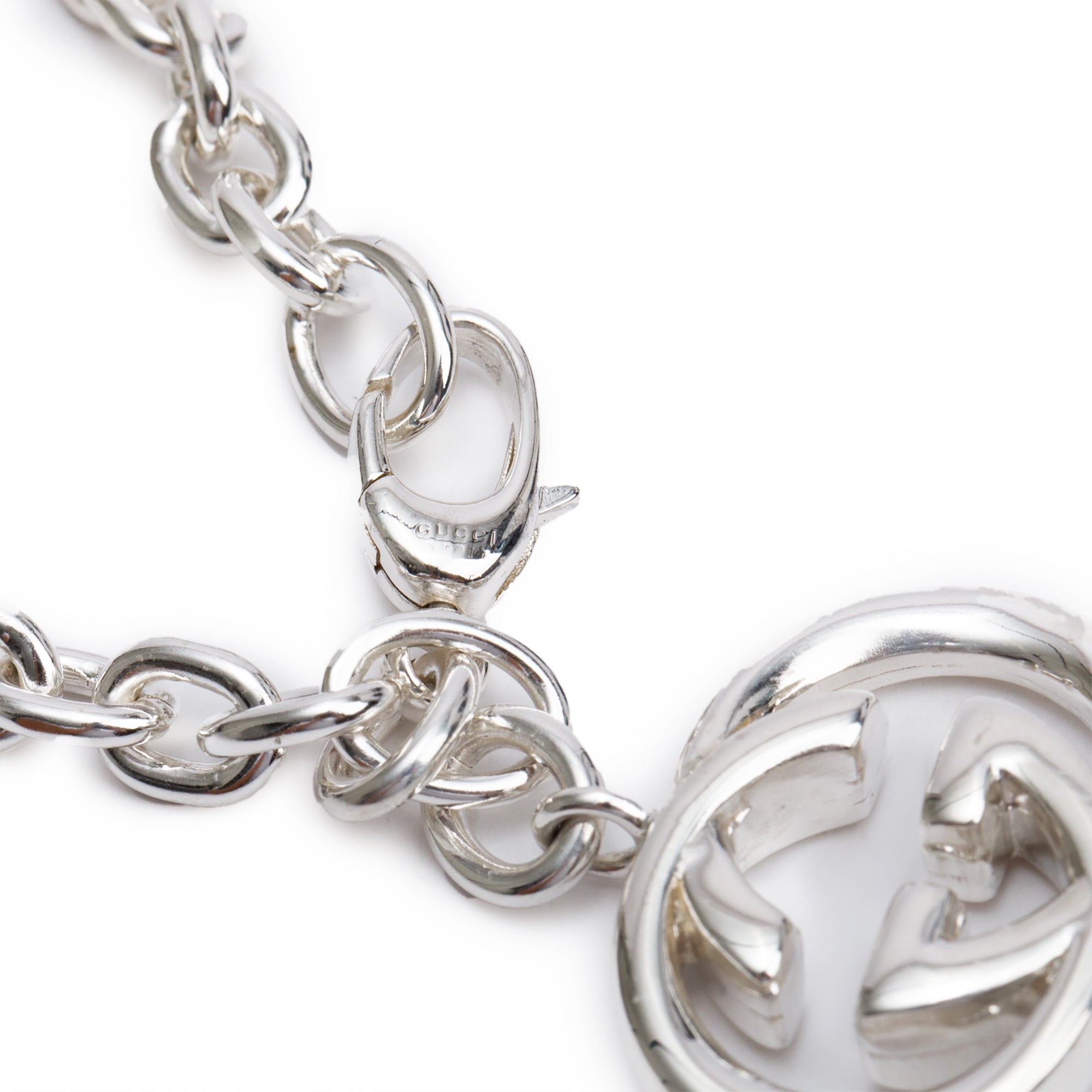Gucci Sterling Silver Interlocking G Bracelet w/ Box