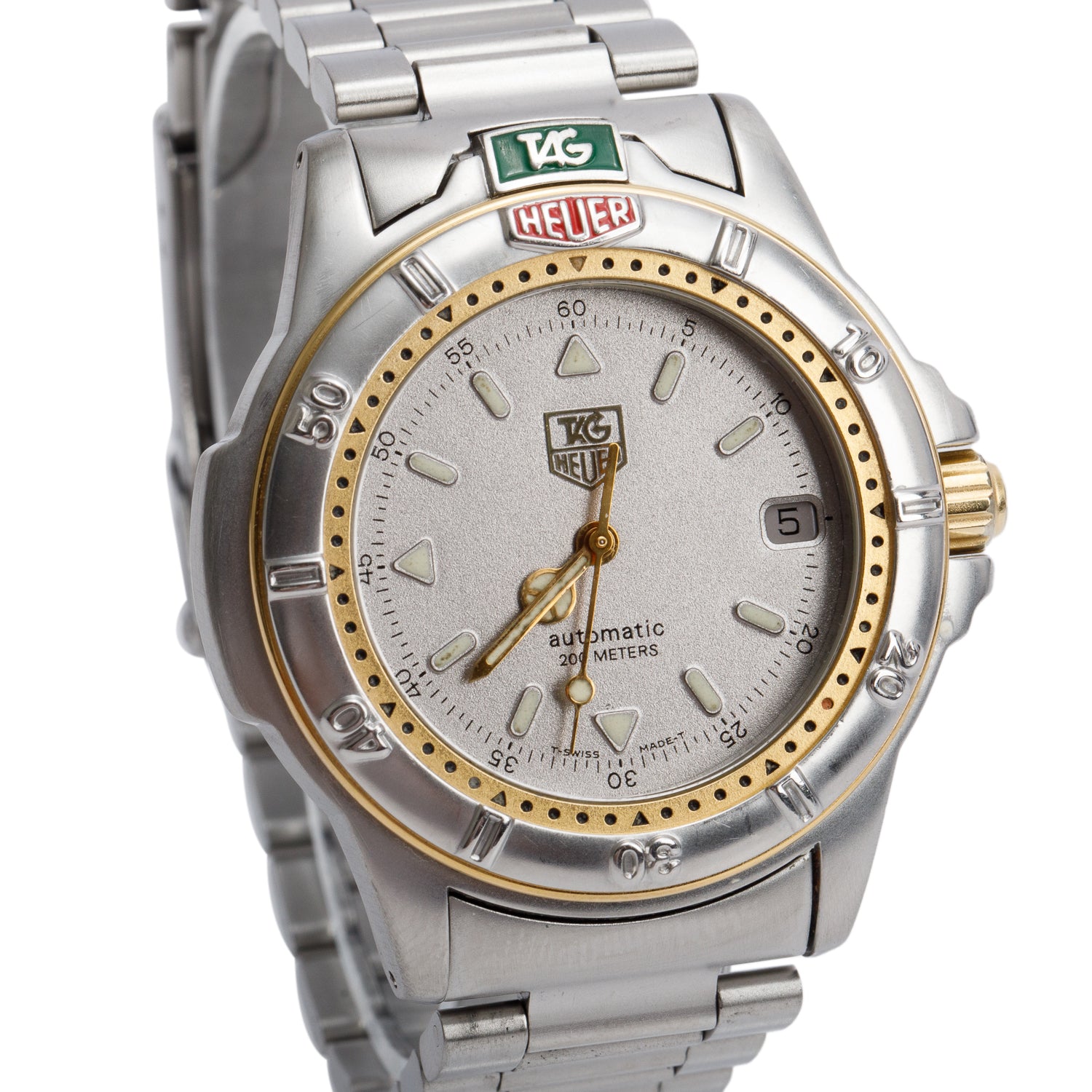 Tag Heuer Vintage Two-Tone Stainless Steel 4000 Series 38 MM Automatic Watch 695.706KA w/ Box & Papers