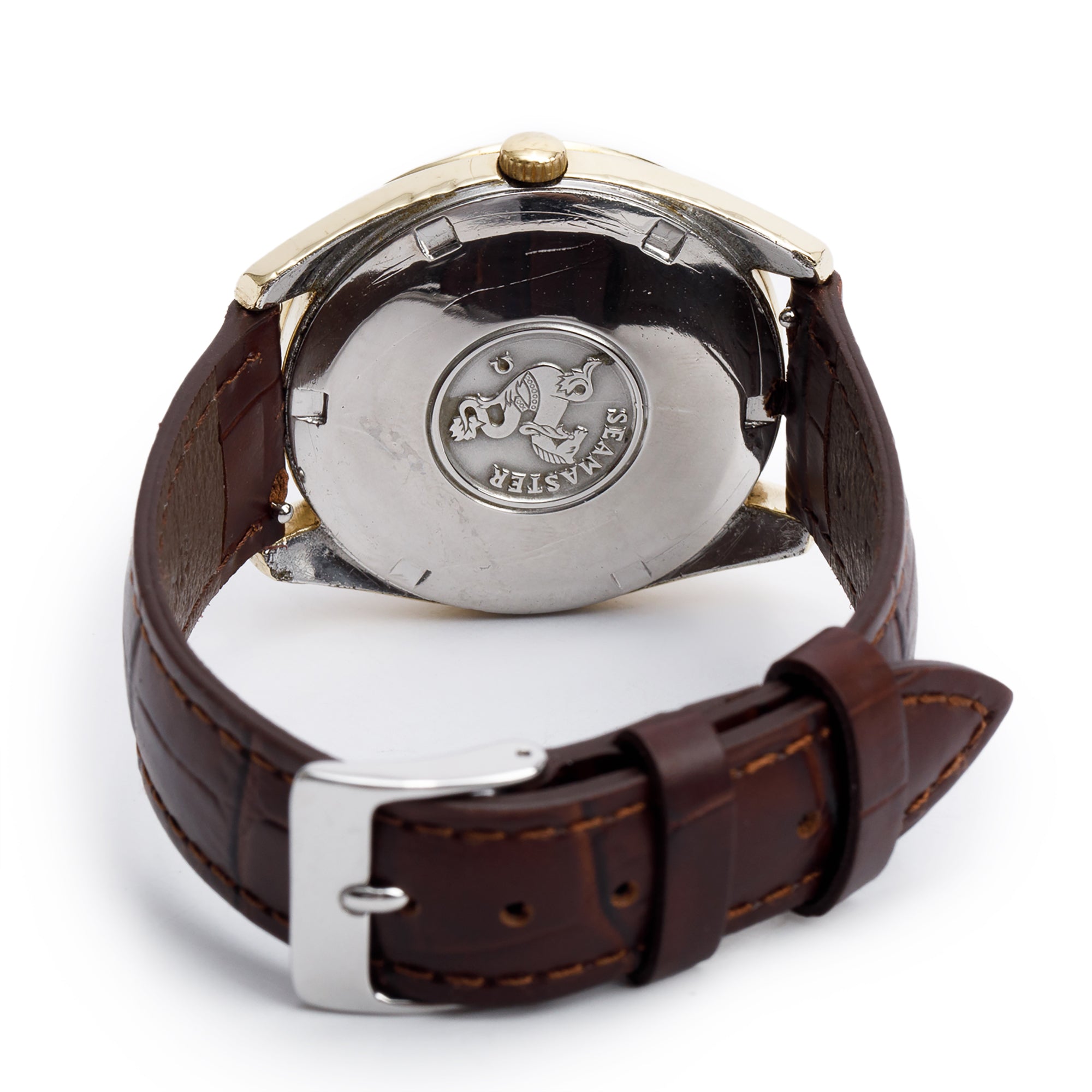 Omega Vintage Gold-Plated Stainless Steel Seamaster Day Date 36 MM Automatic Watch