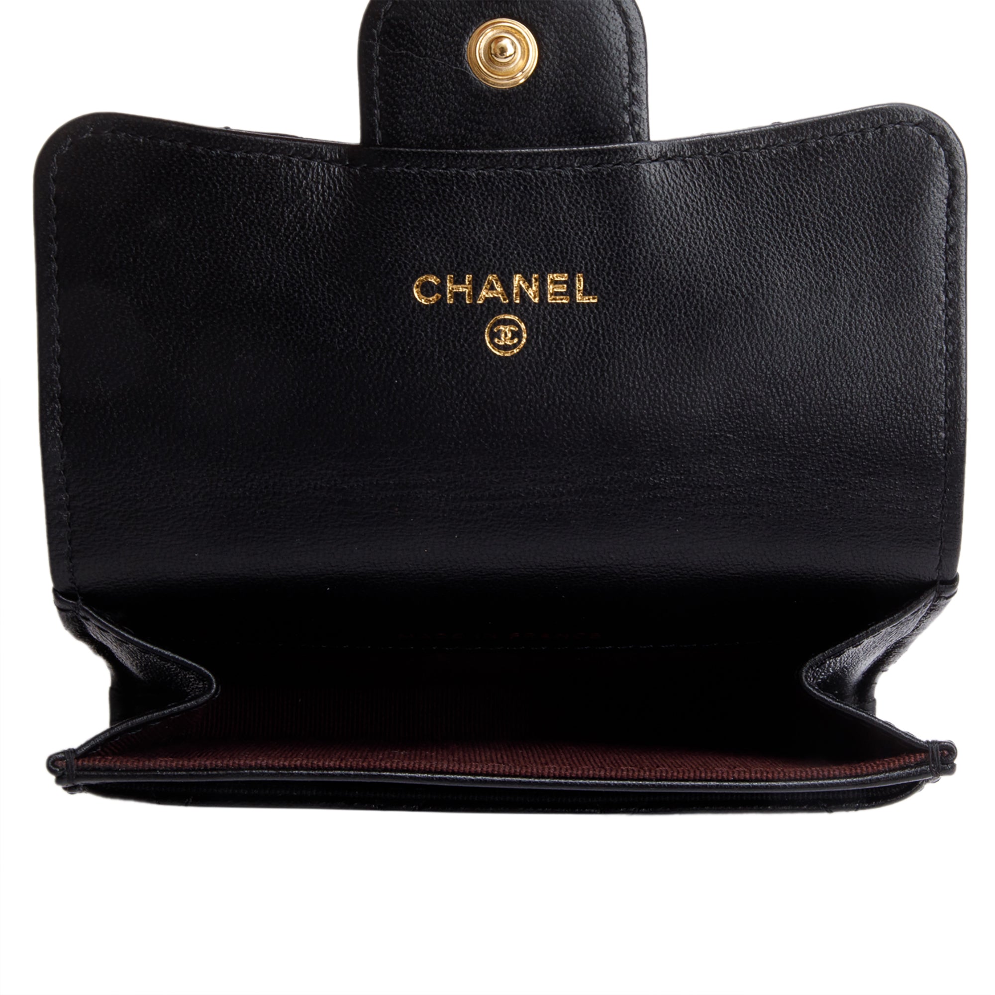 Chanel 2021 Black Quilted Lambskin Leather Classic Flap Card Holder w/ Box & Authenticity Card