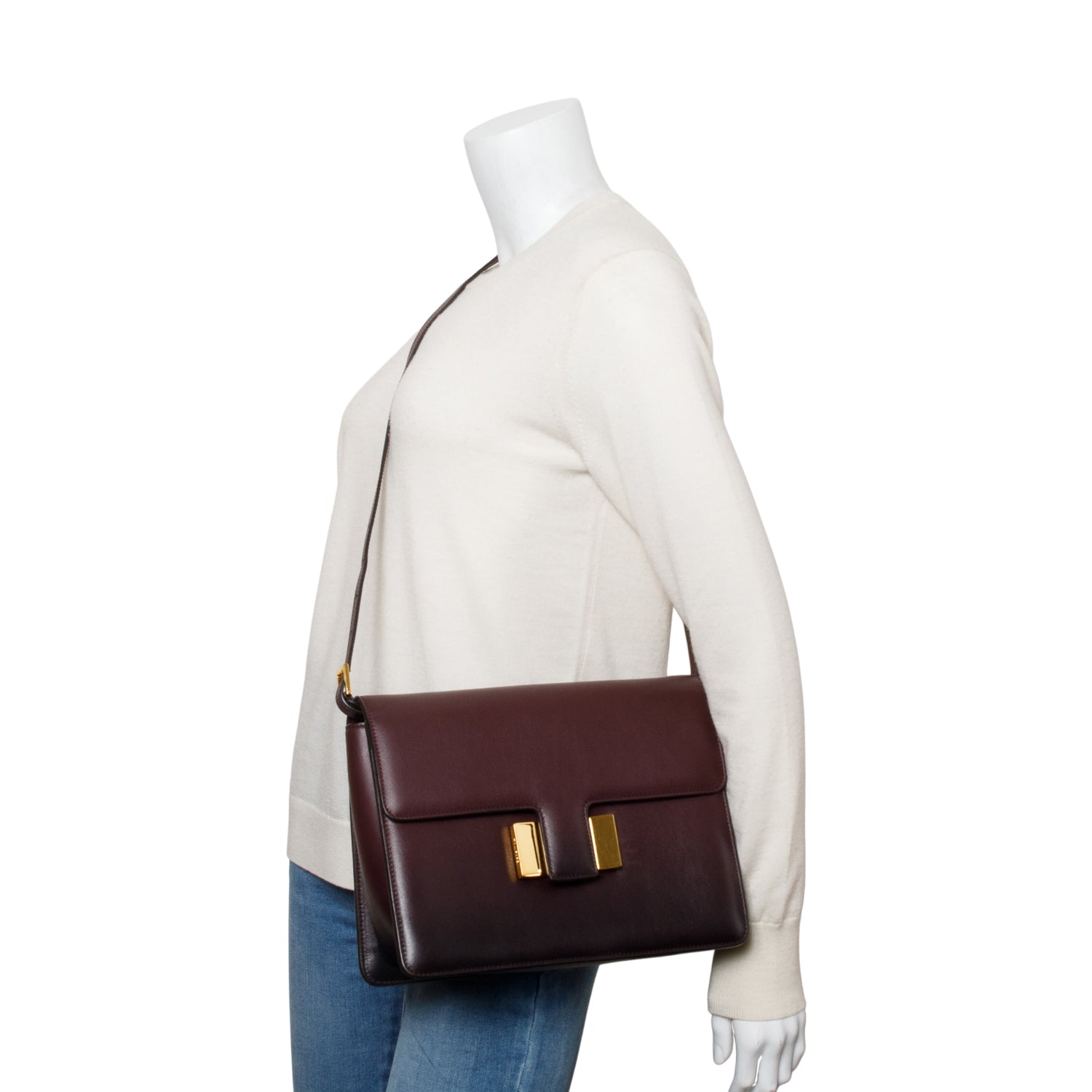Tom Ford Burgundy Leather Large Sienna Crossbody Bag