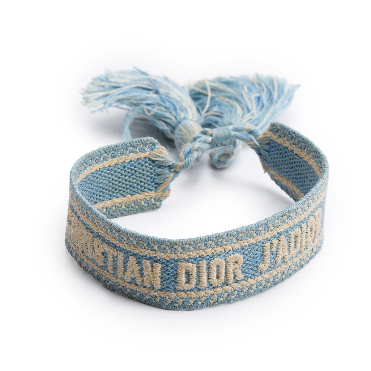 Christian Dior Blue Woven Cotton Oblique J