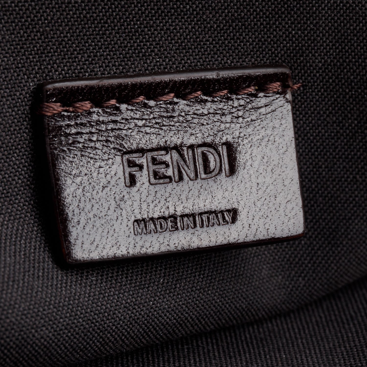 Fendi Brown FF Zucca Canvas Beige Leather Large Flat Pouch