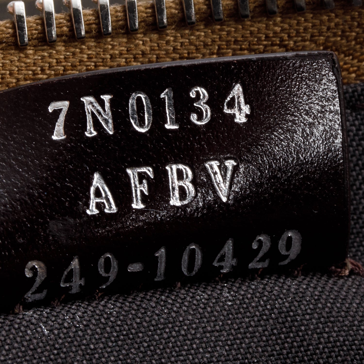 Fendi Brown FF Zucca Canvas Beige Leather Large Flat Pouch