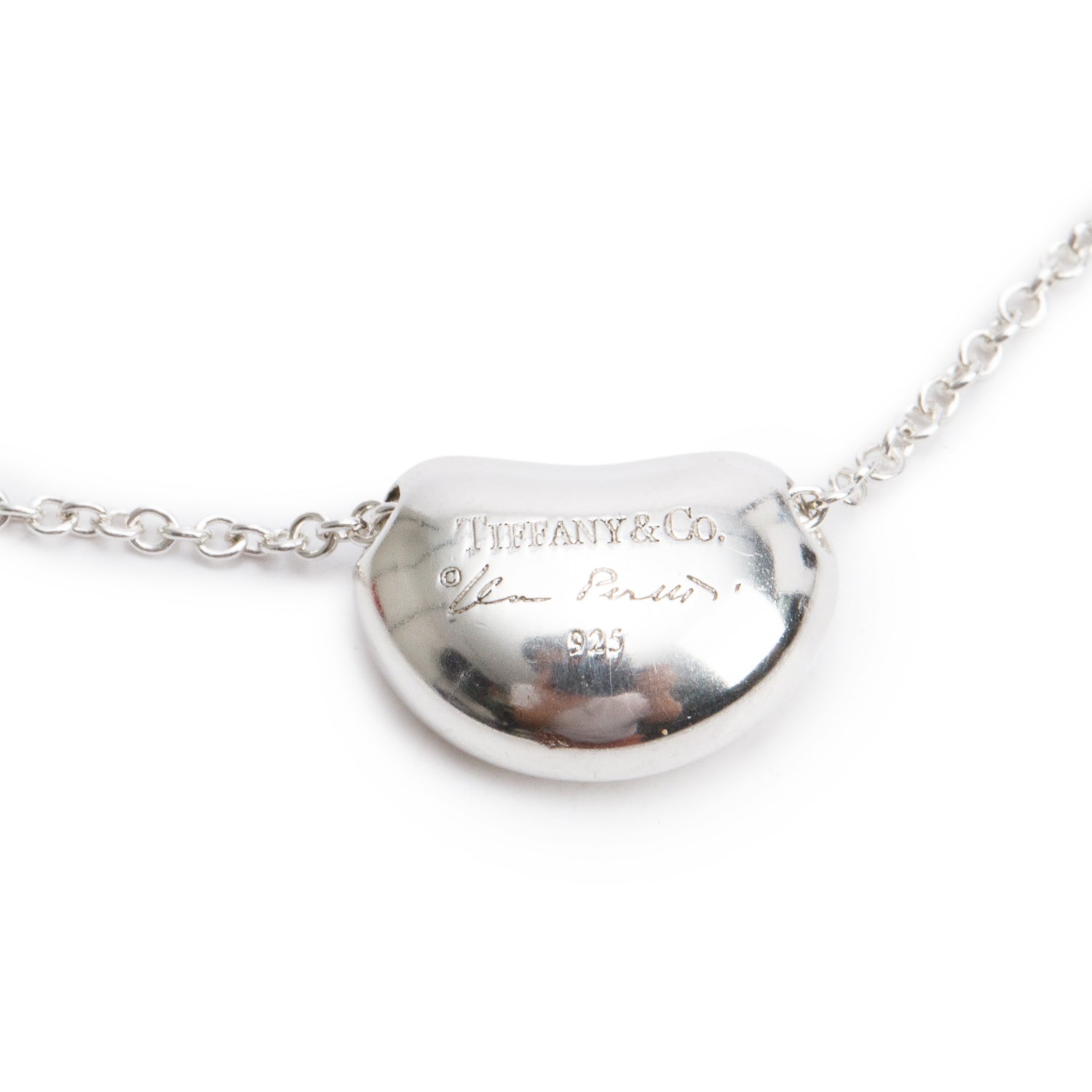 Tiffany & Co. Elsa Peretti Sterling Silver 11 MM Bean Pendant Necklace
