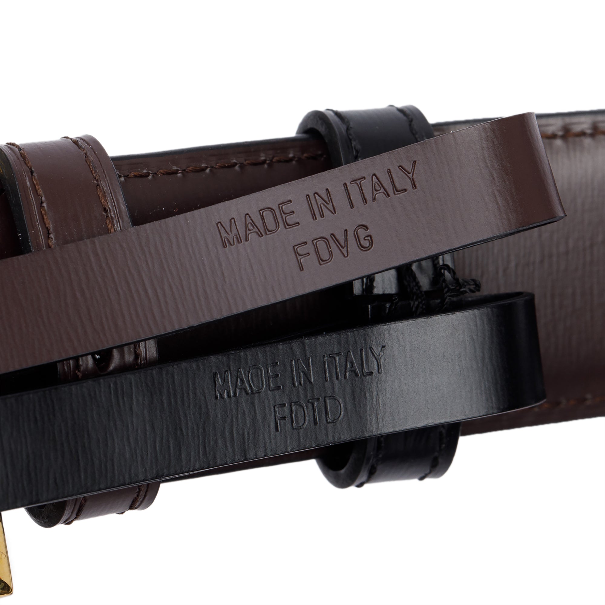 Cartier Black & Brown Leather Reversible C Allonge Buckle Belt